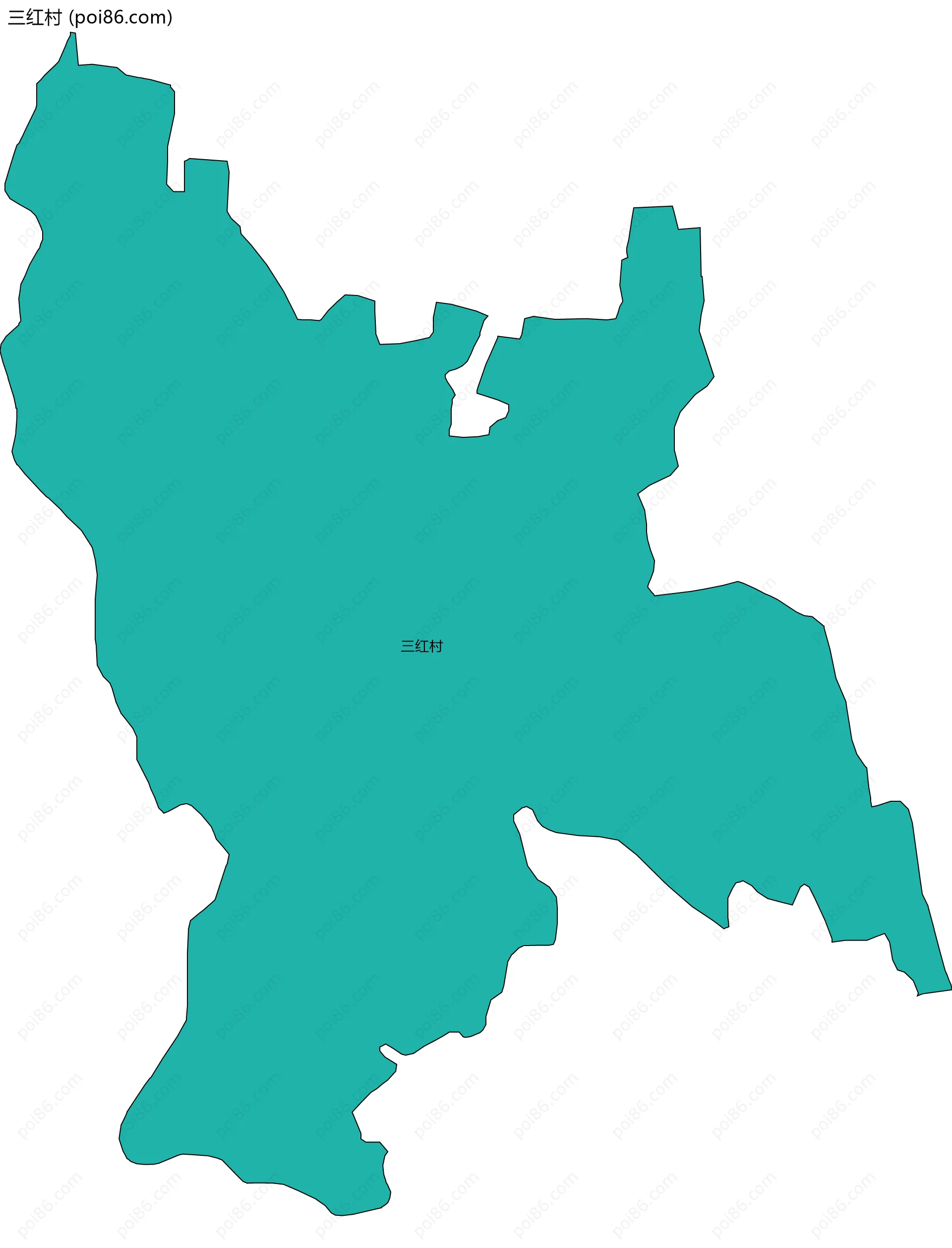 三红村边界地图