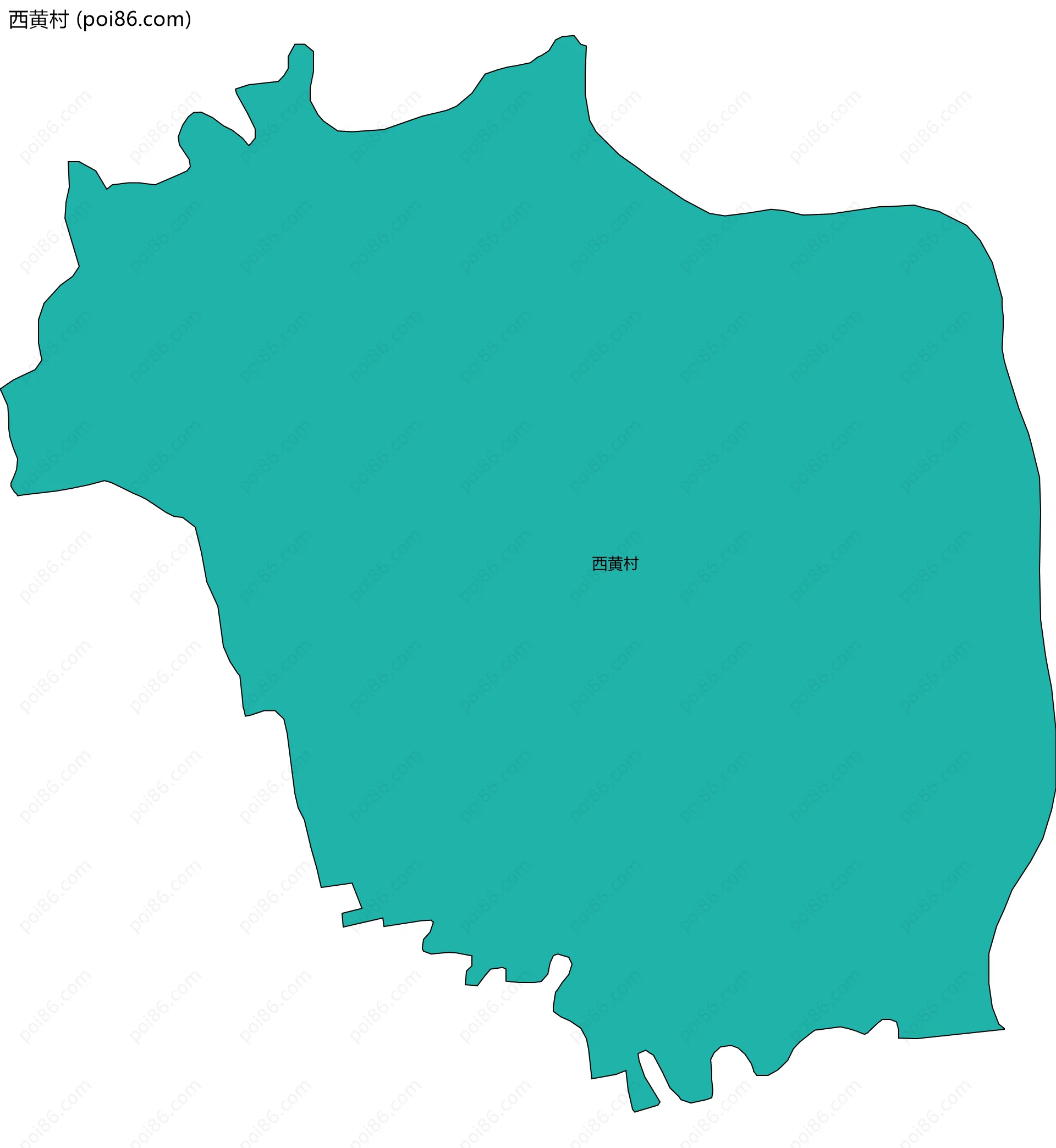 西黄村边界地图