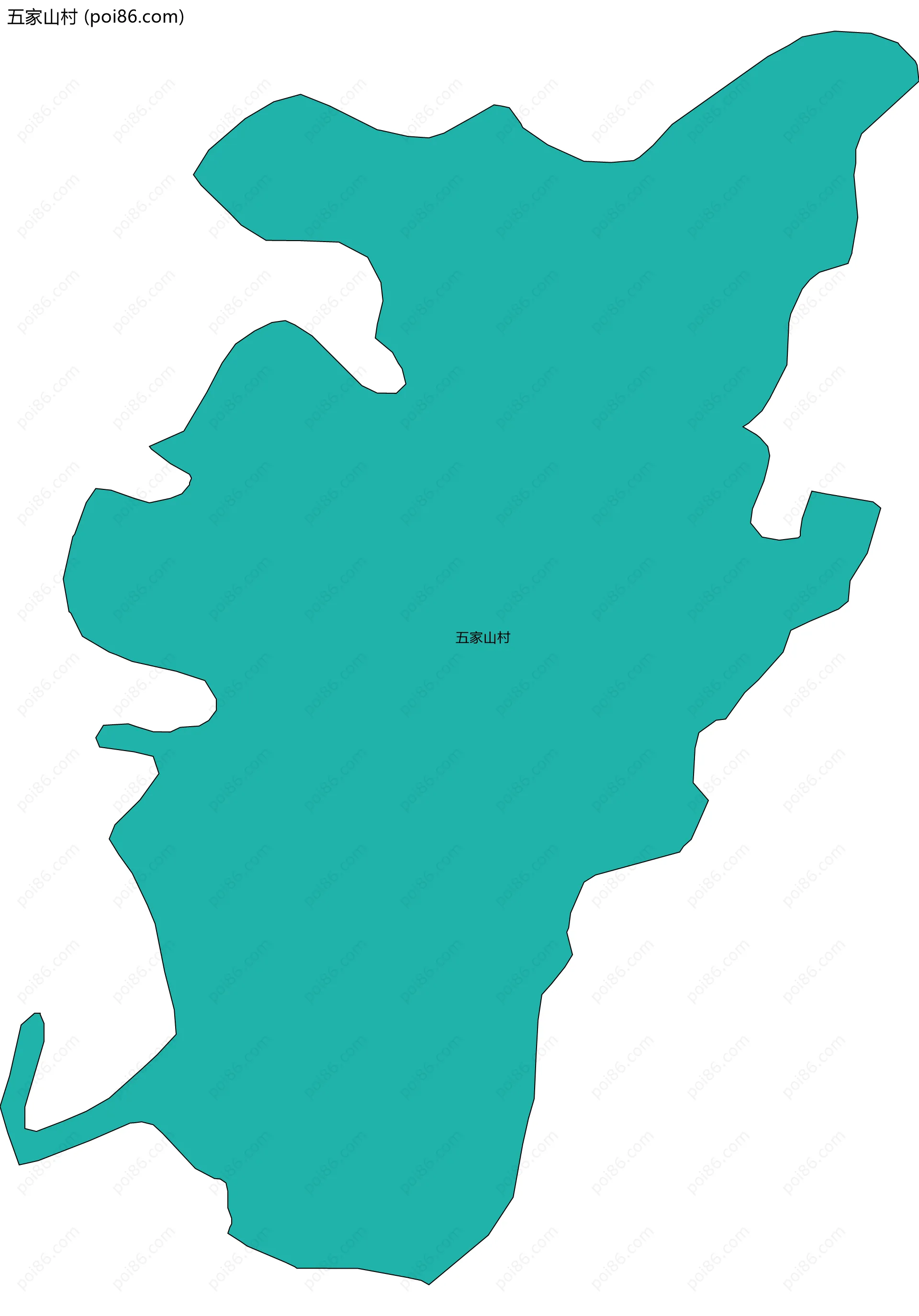 五家山村边界地图