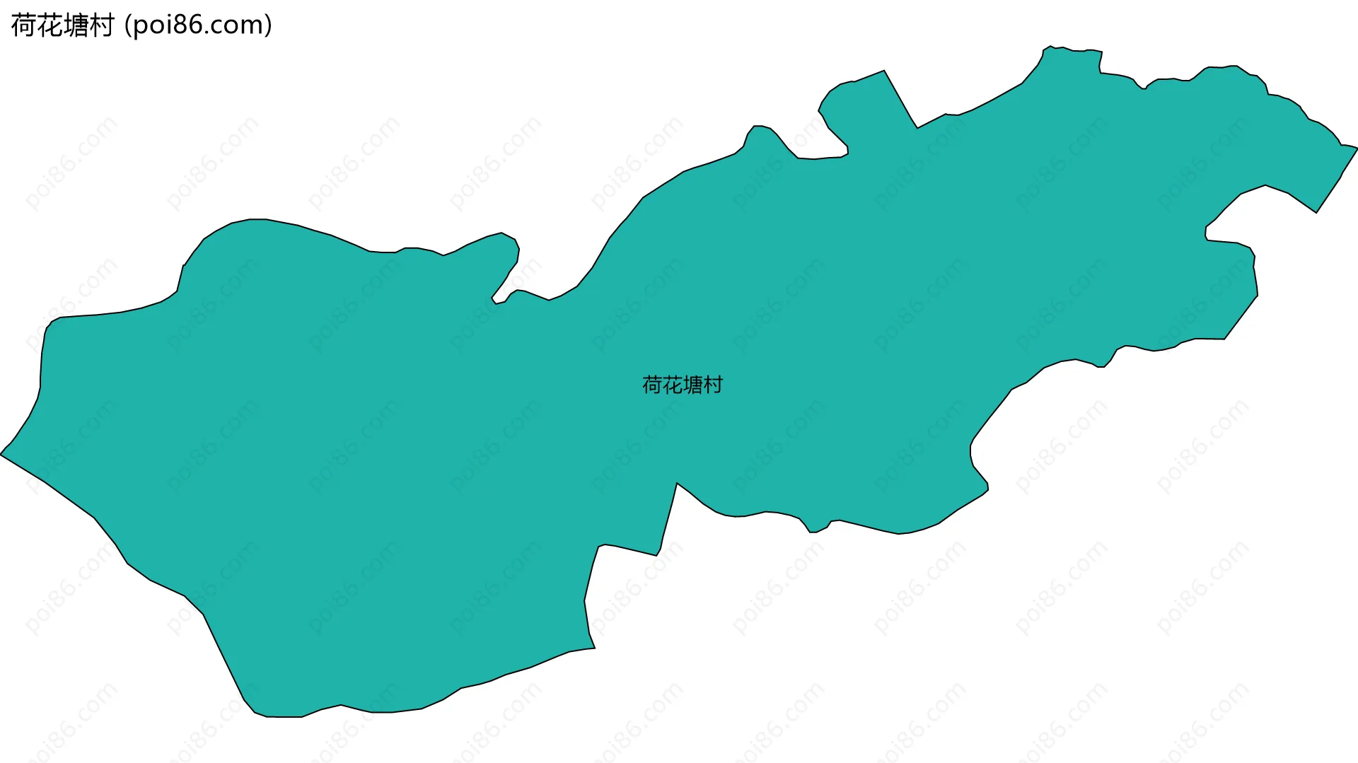 荷花塘村边界地图