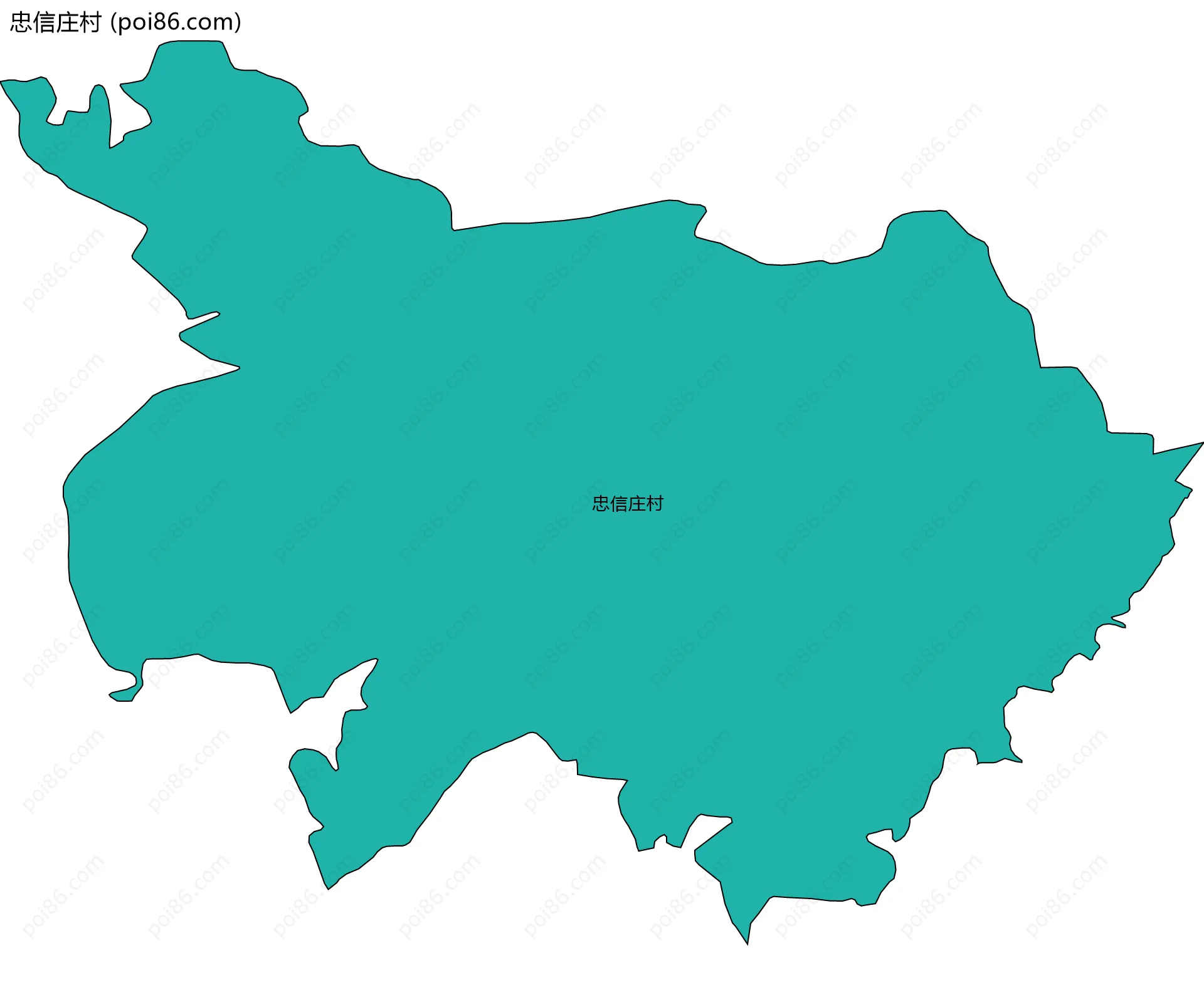 忠信庄村边界地图