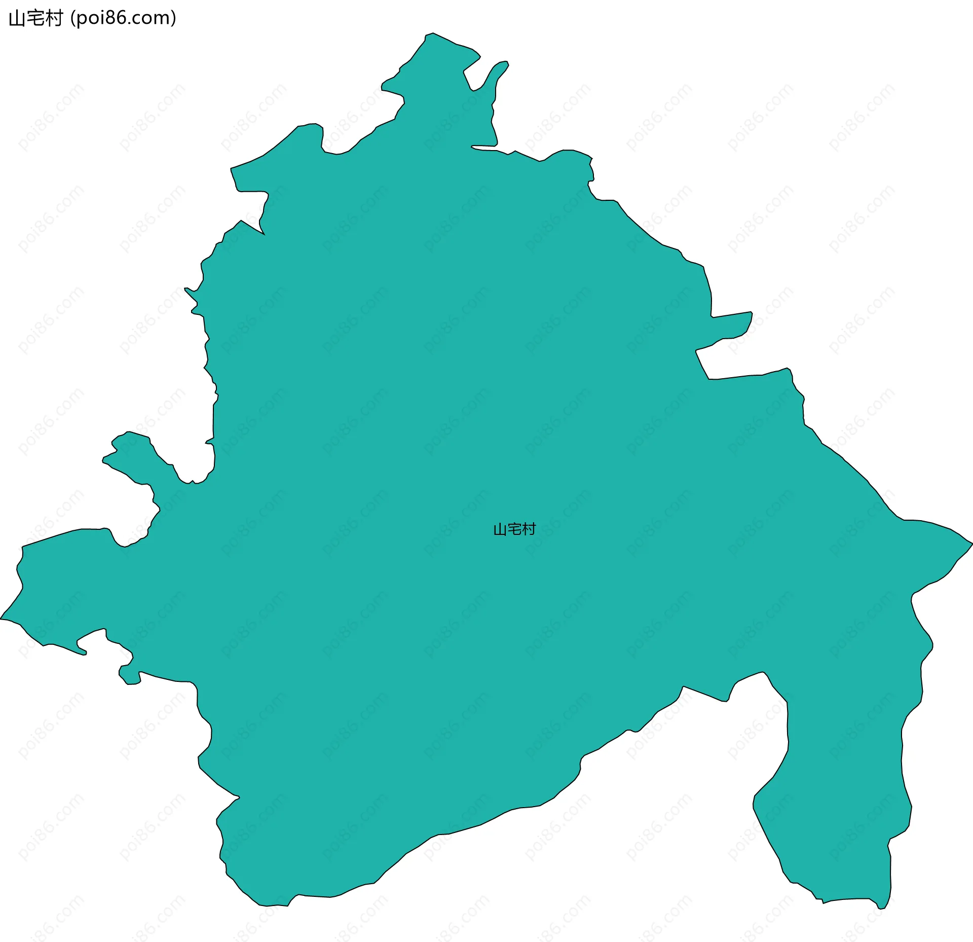 山宅村边界地图