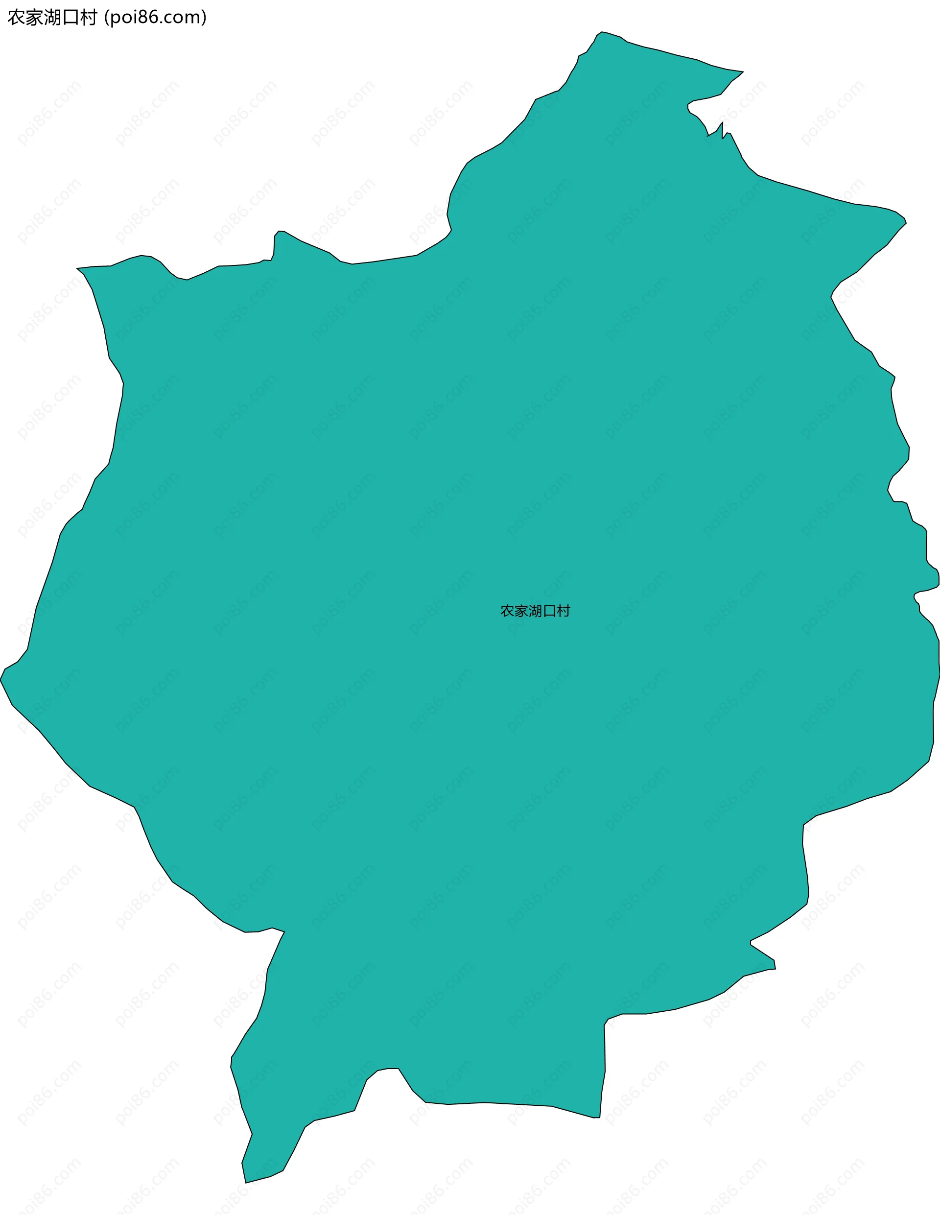 农家湖口村边界地图