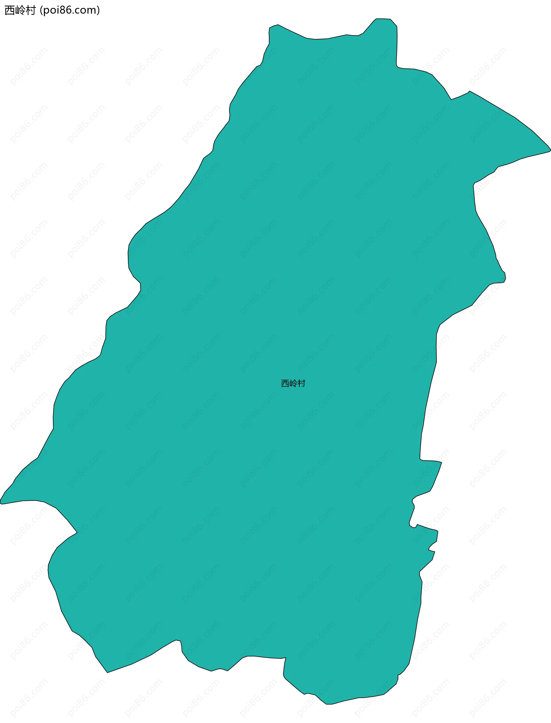 西岭村边界地图