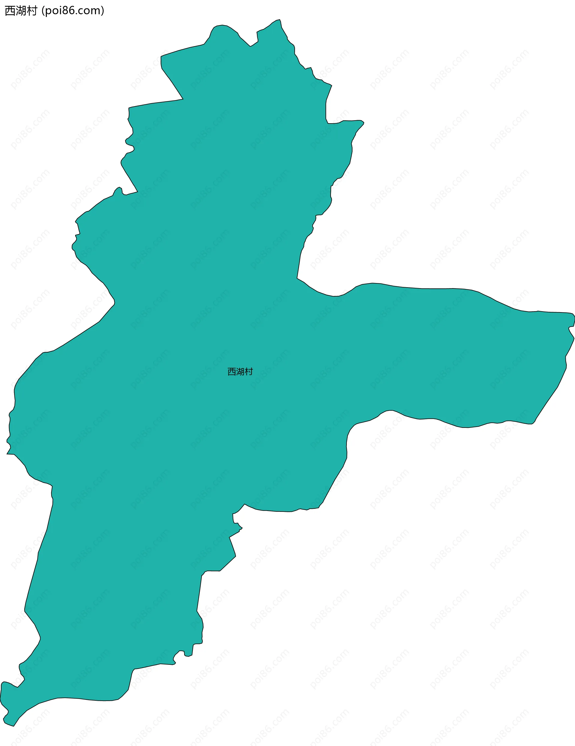 西湖村边界地图