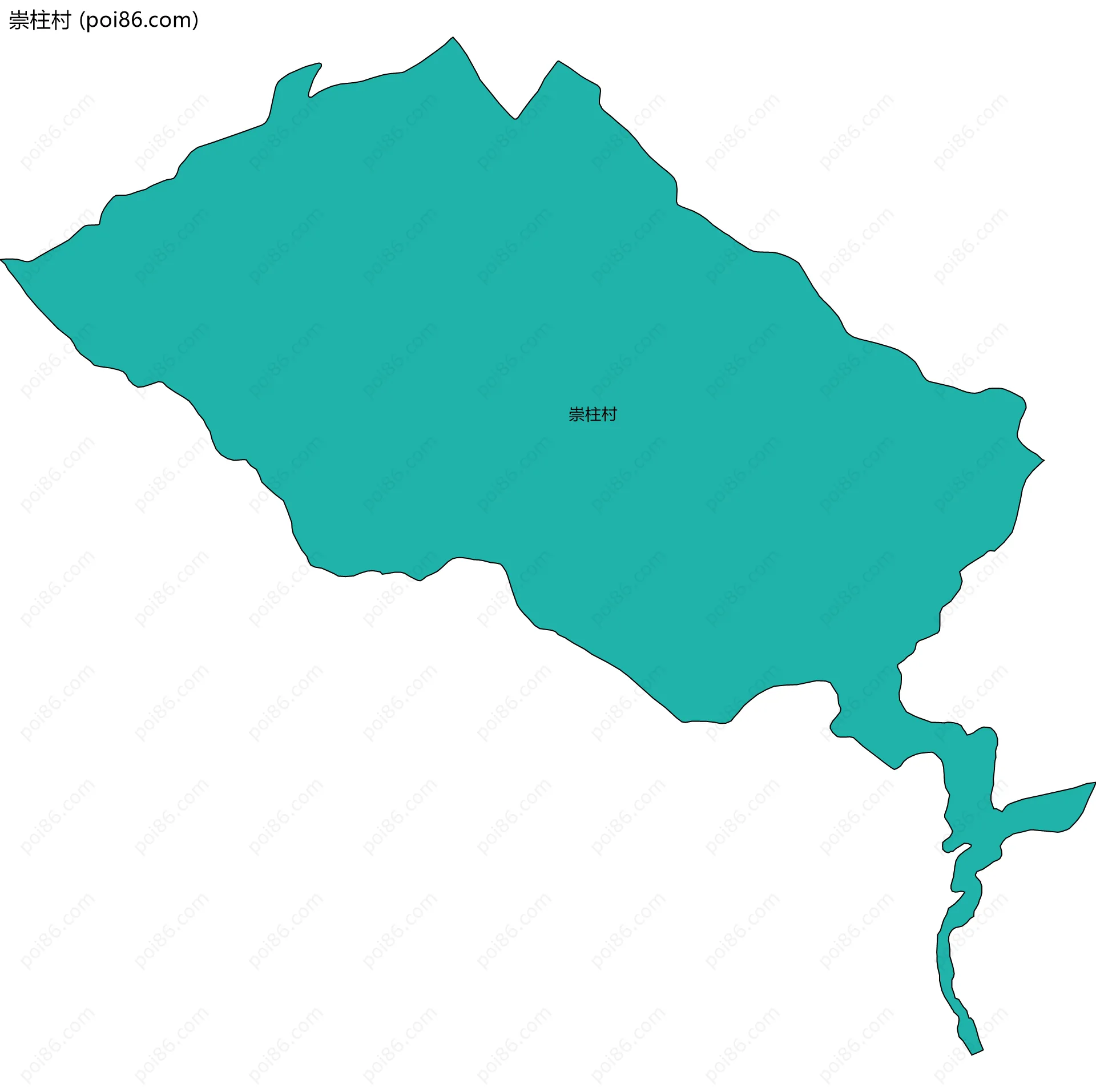 崇柱村边界地图