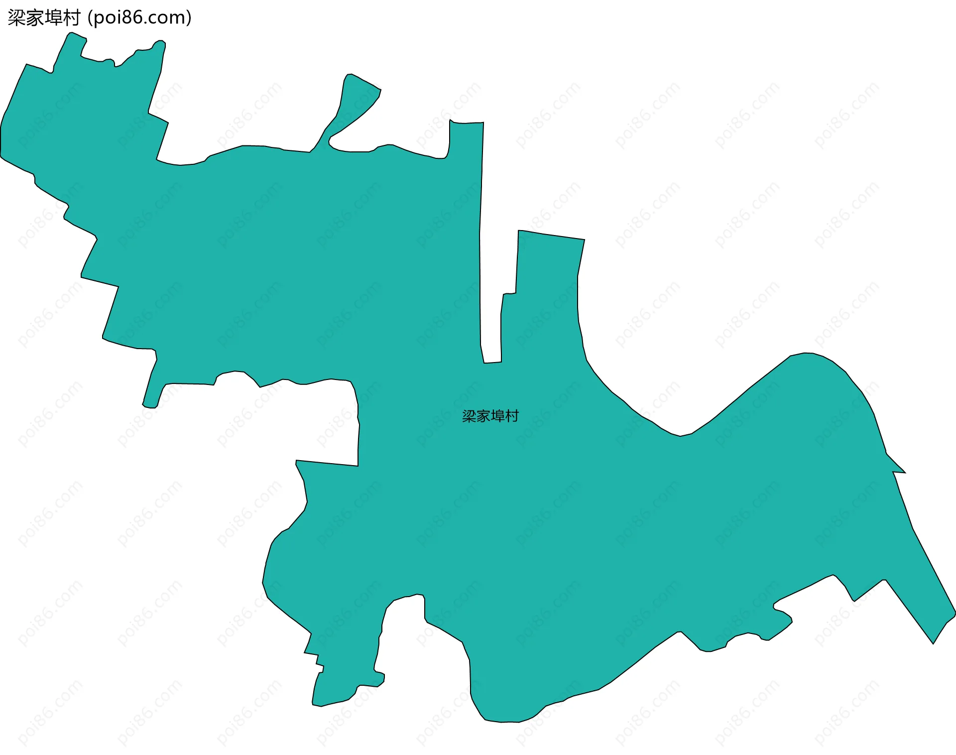 梁家埠村边界地图