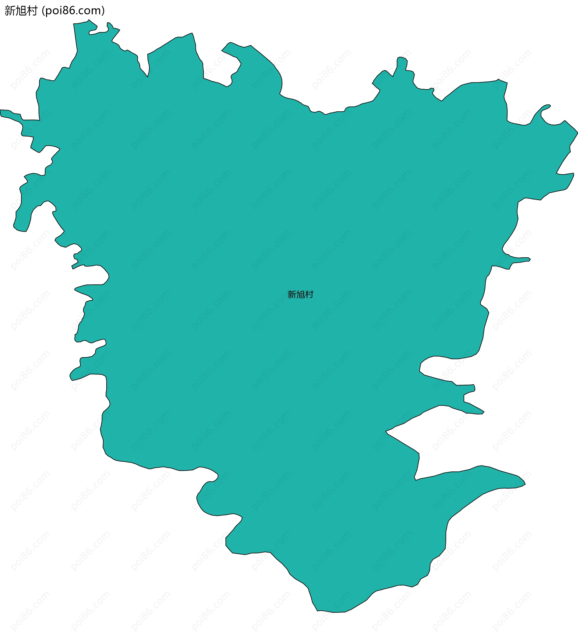 新旭村边界地图