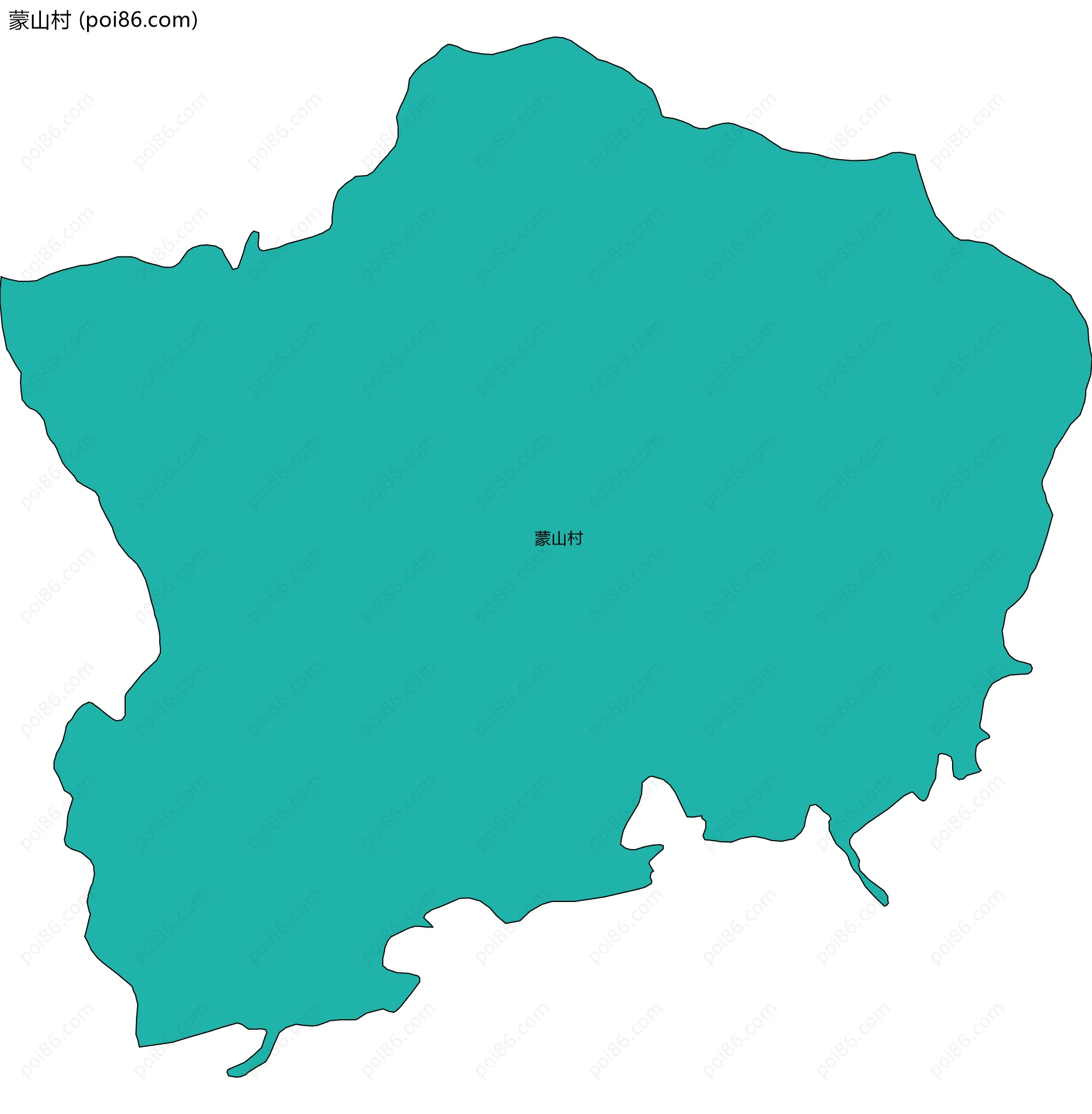 蒙山村边界地图