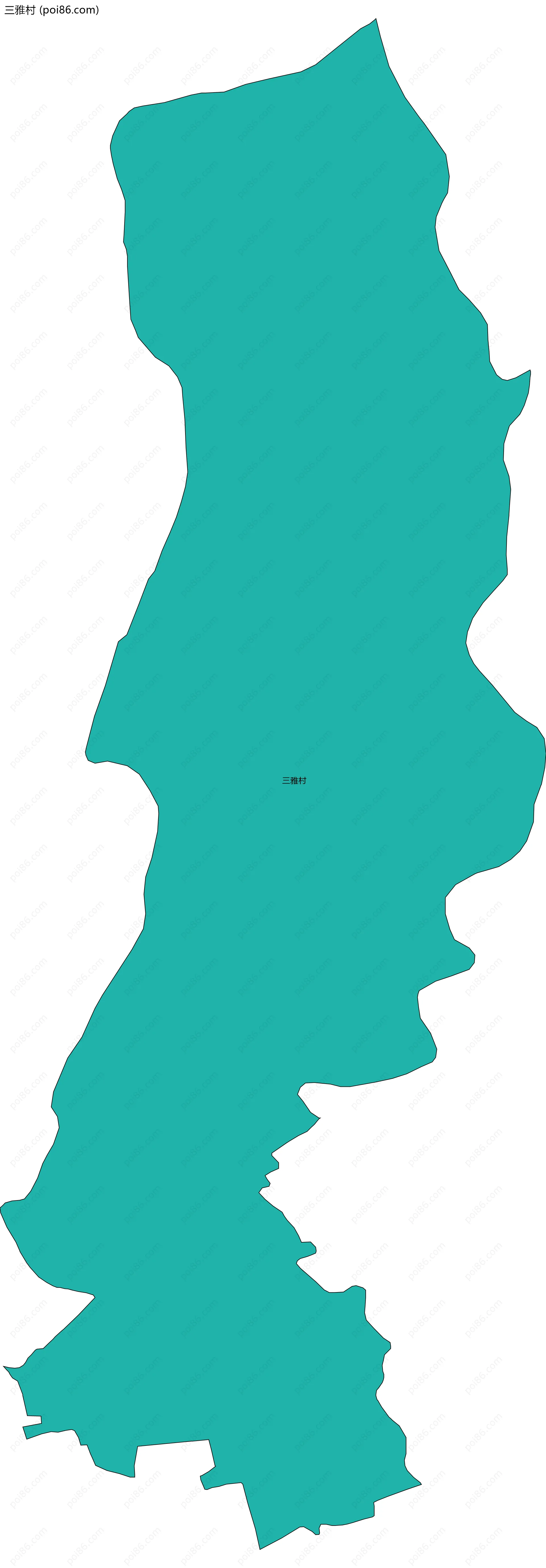 三雅村边界地图