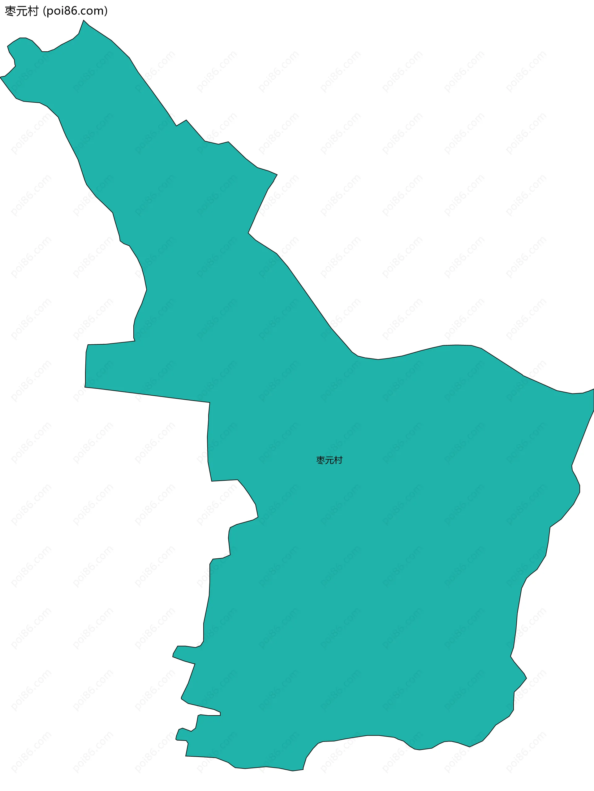 枣元村边界地图