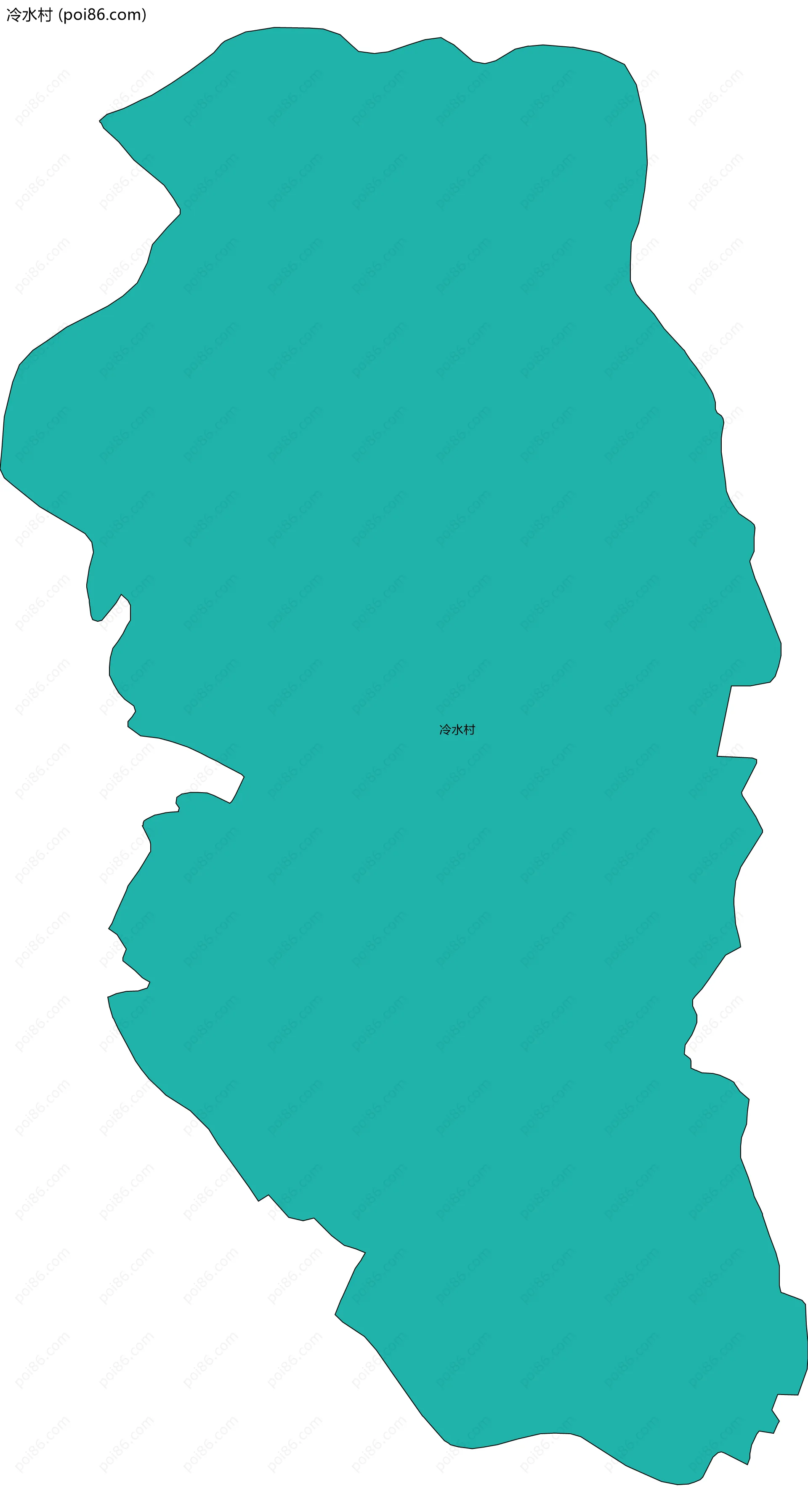 冷水村边界地图