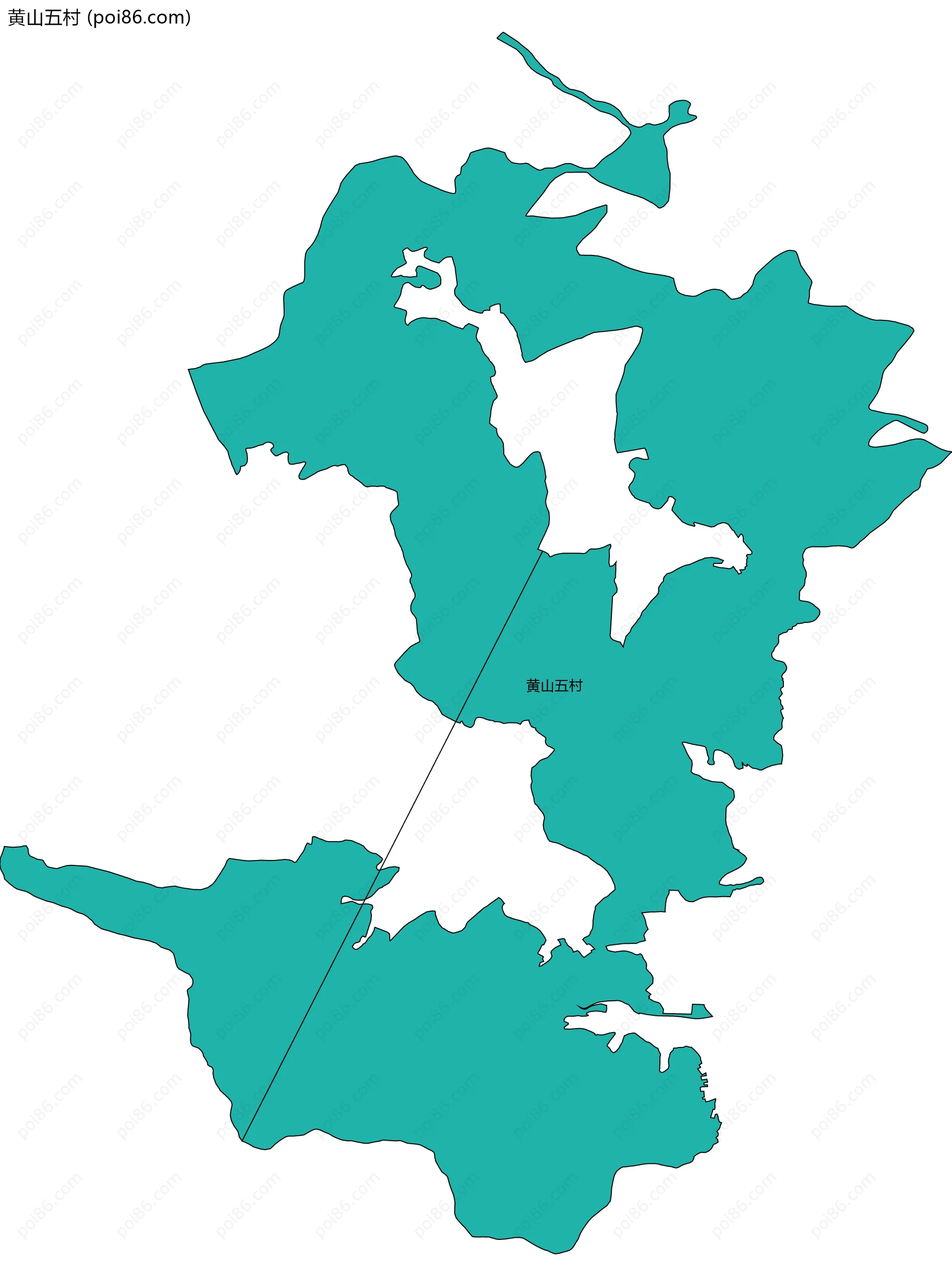 黄山五村边界地图