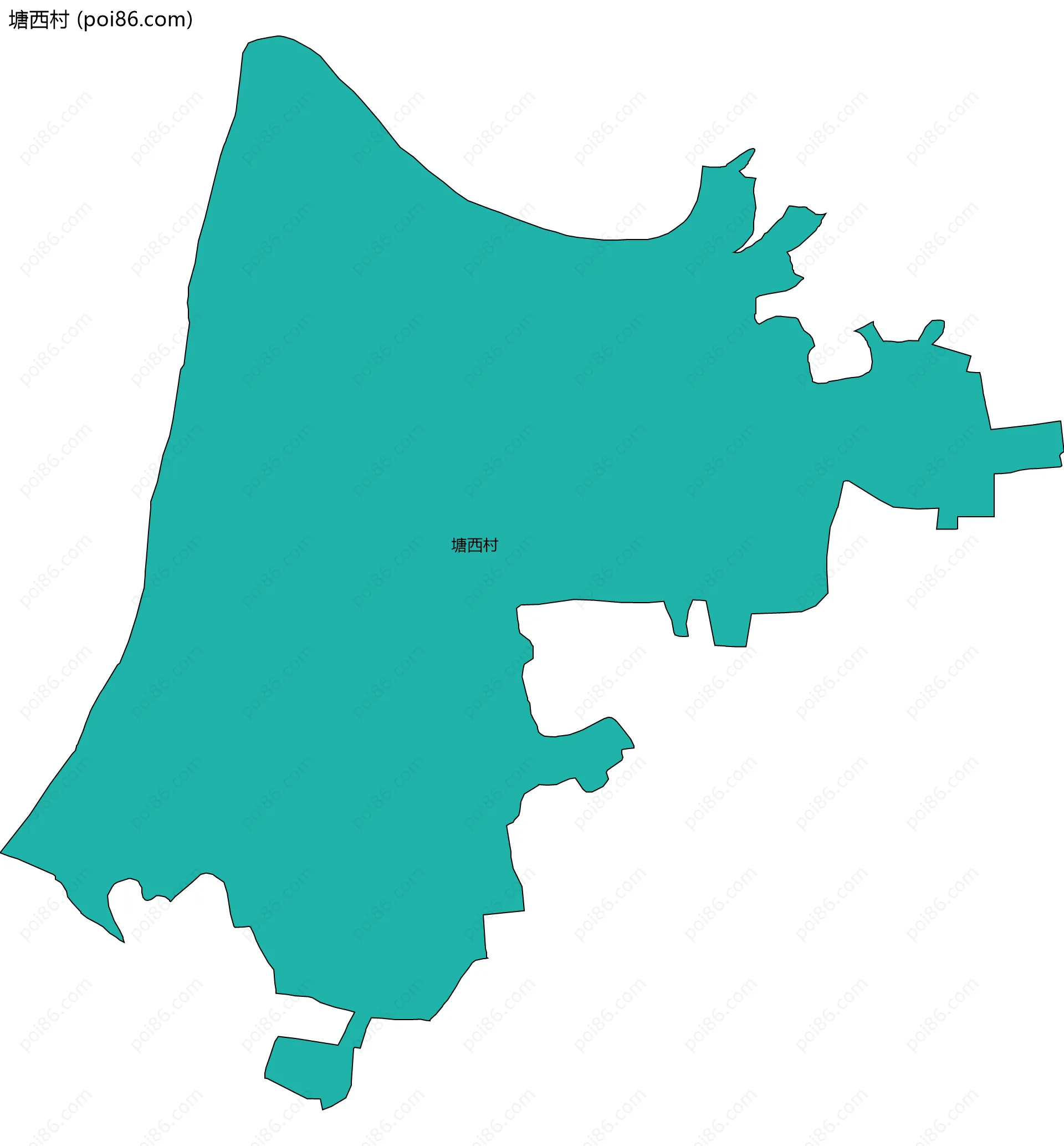 塘西村边界地图