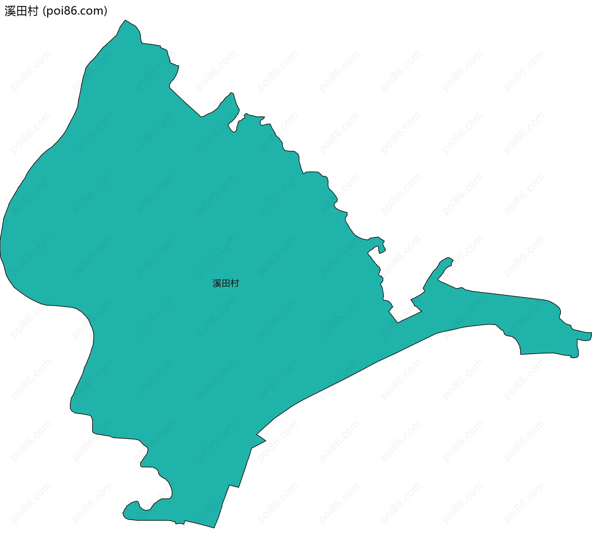 溪田村边界地图