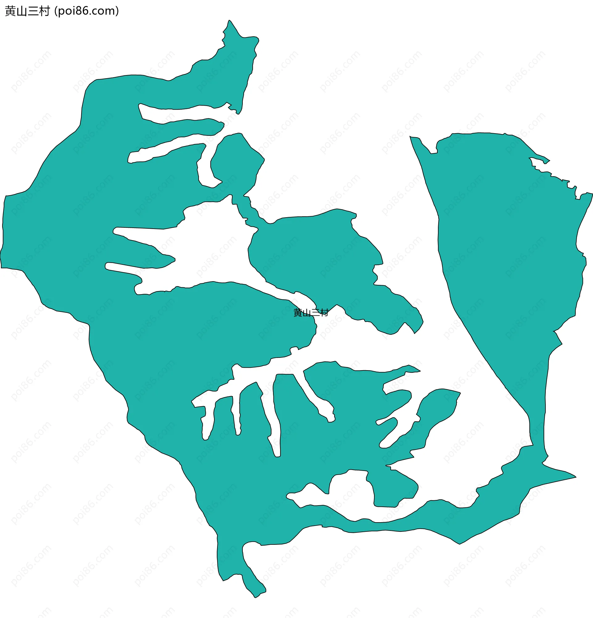 黄山三村边界地图