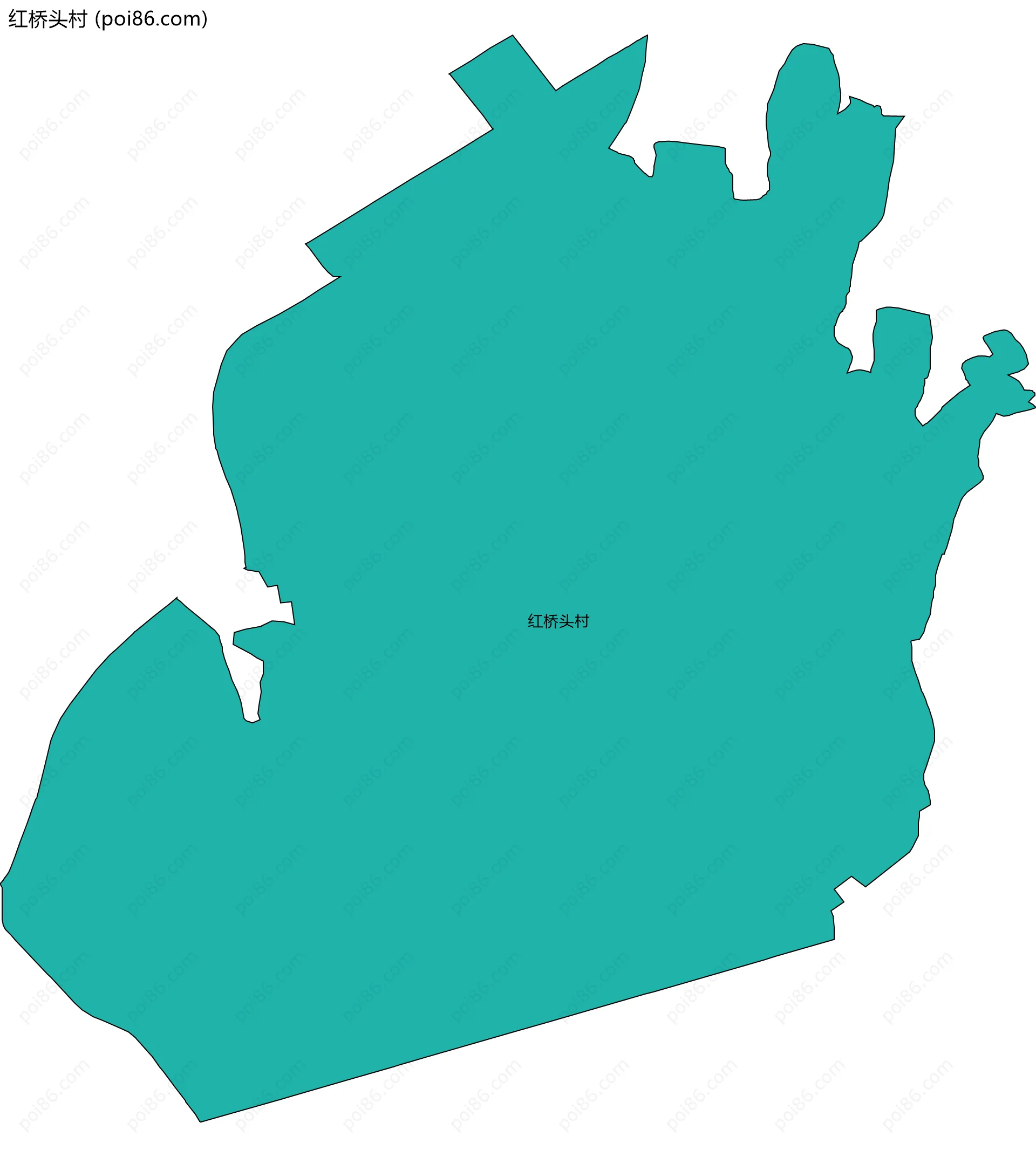 红桥头村边界地图