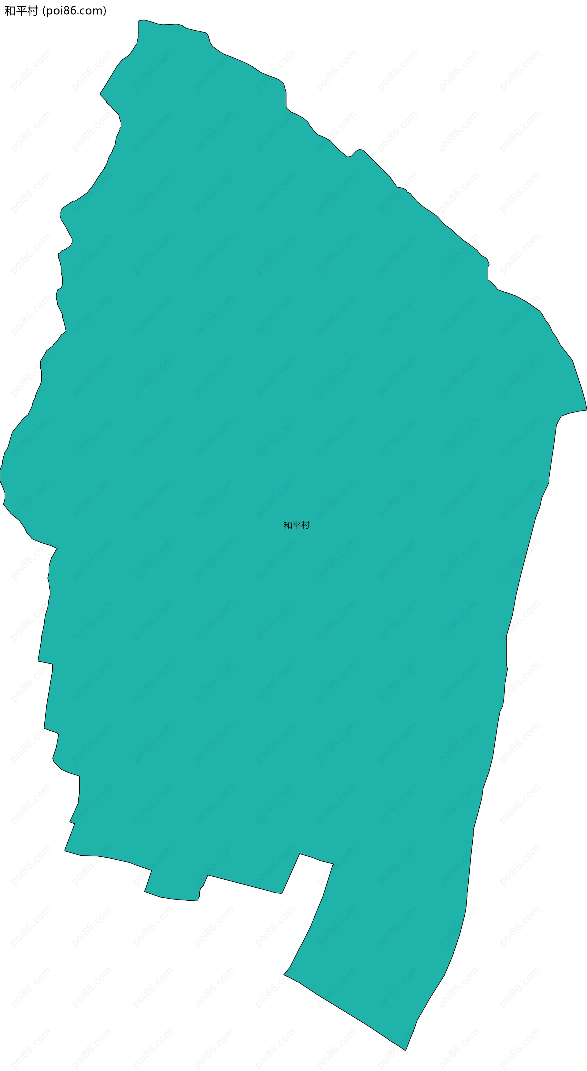 和平村边界地图