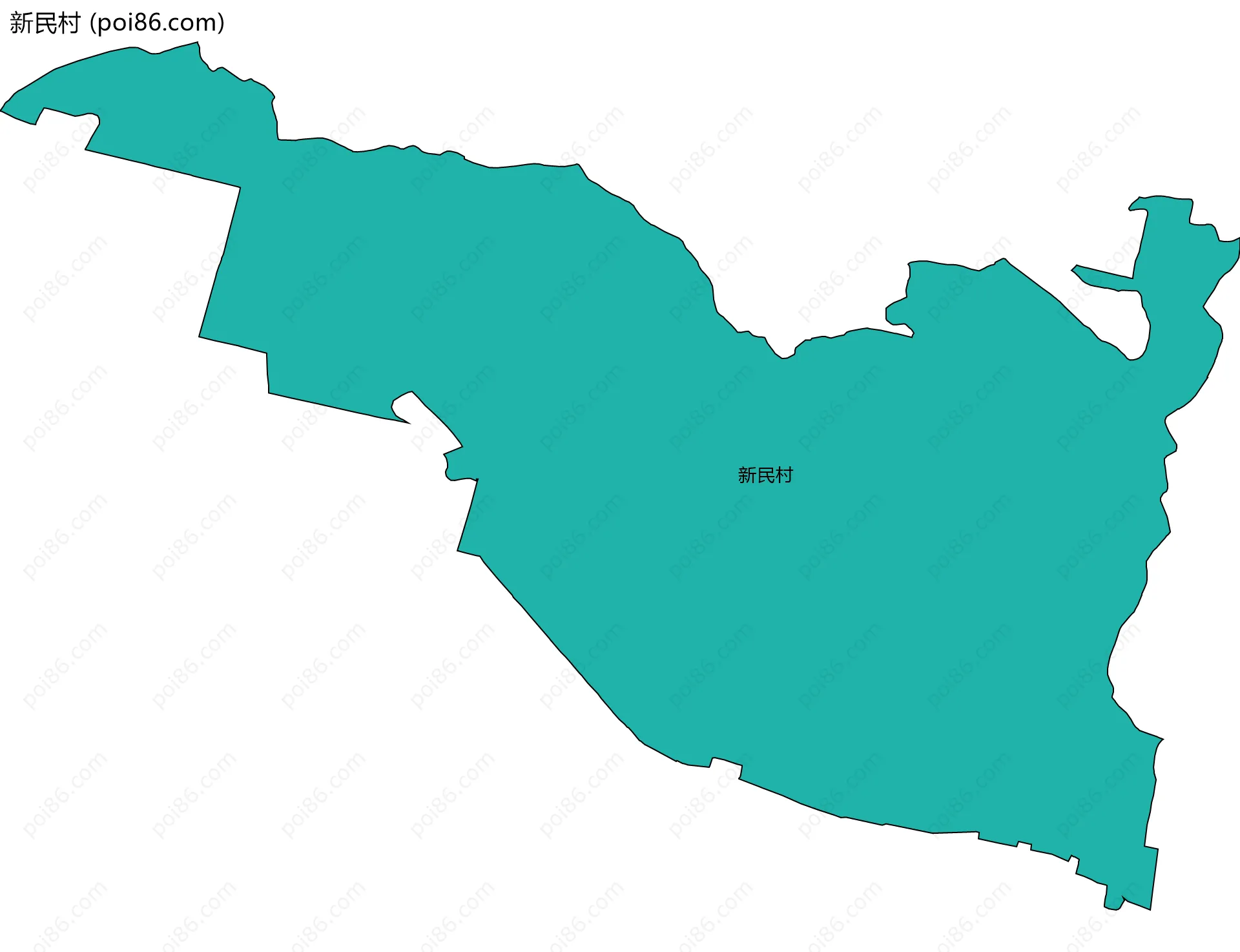 新民村边界地图