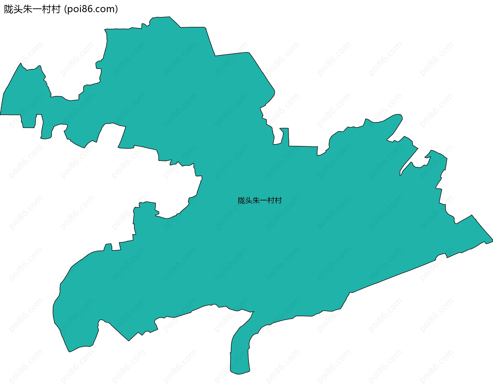 陇头朱一村村边界地图