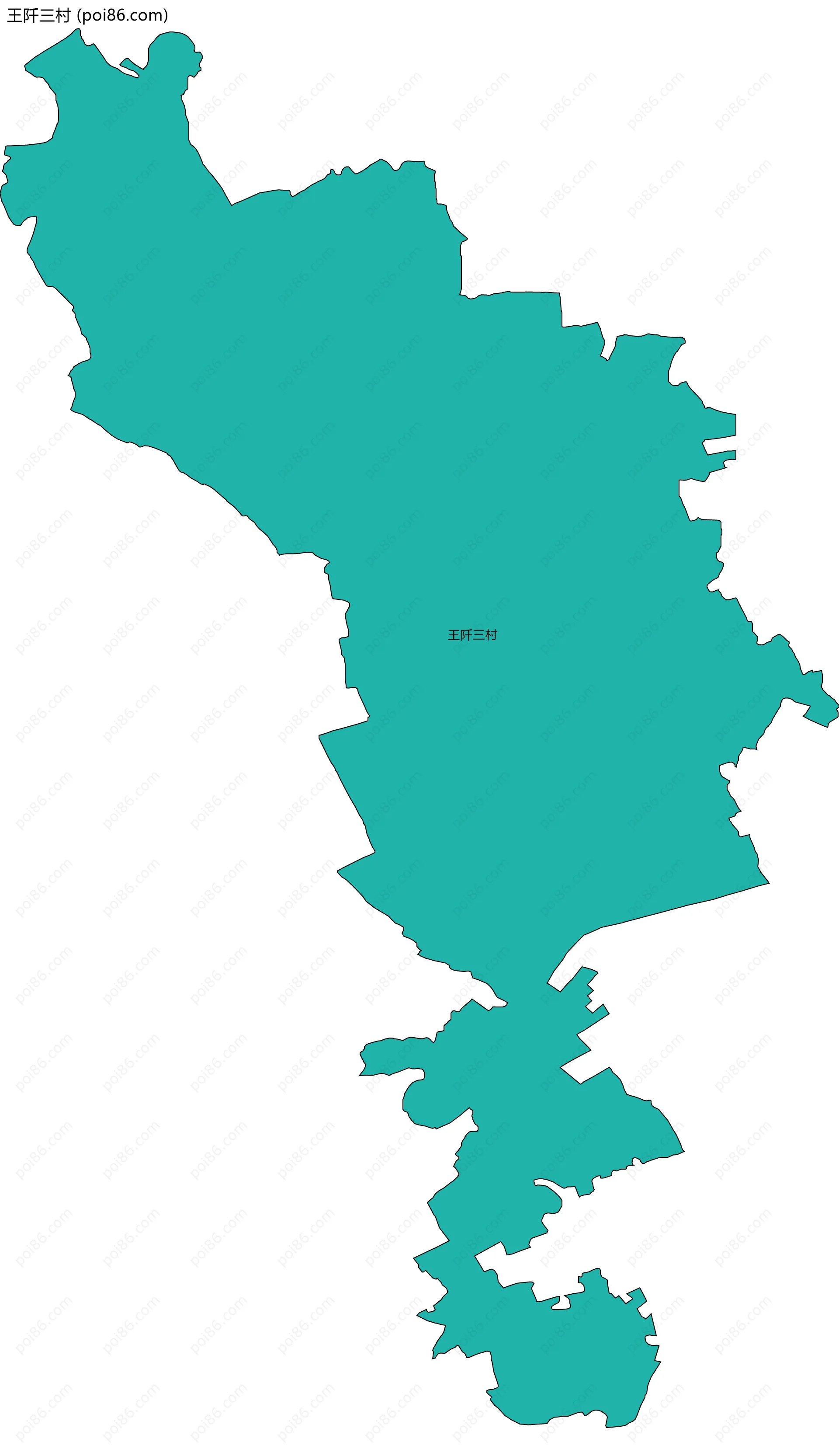 王阡三村边界地图