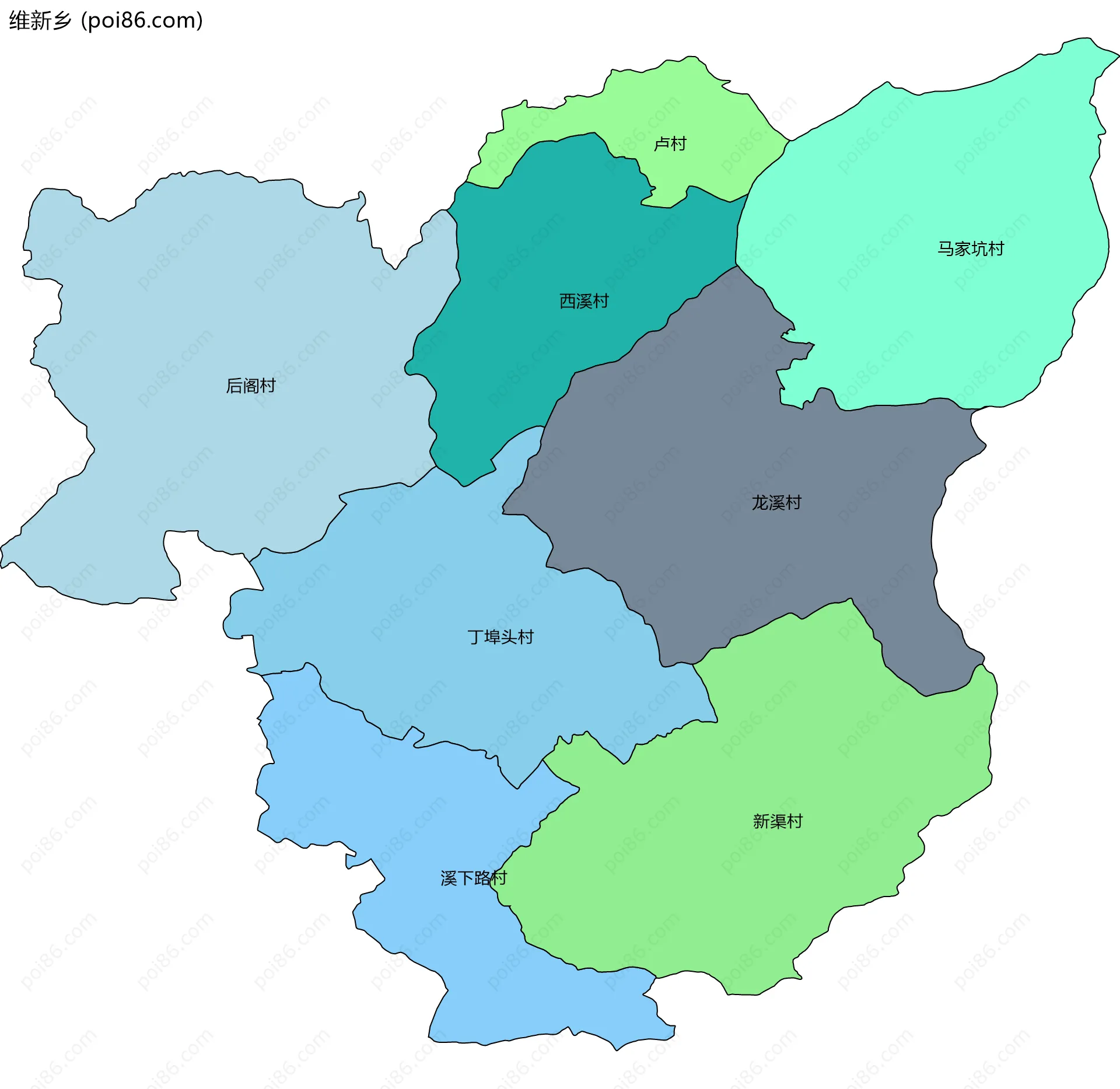 维新乡边界地图(五级行政区划)
