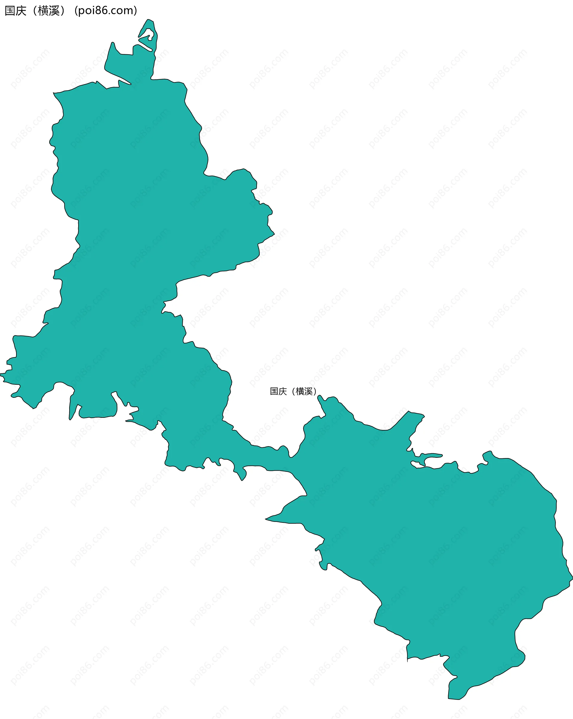 国庆（横溪）边界地图