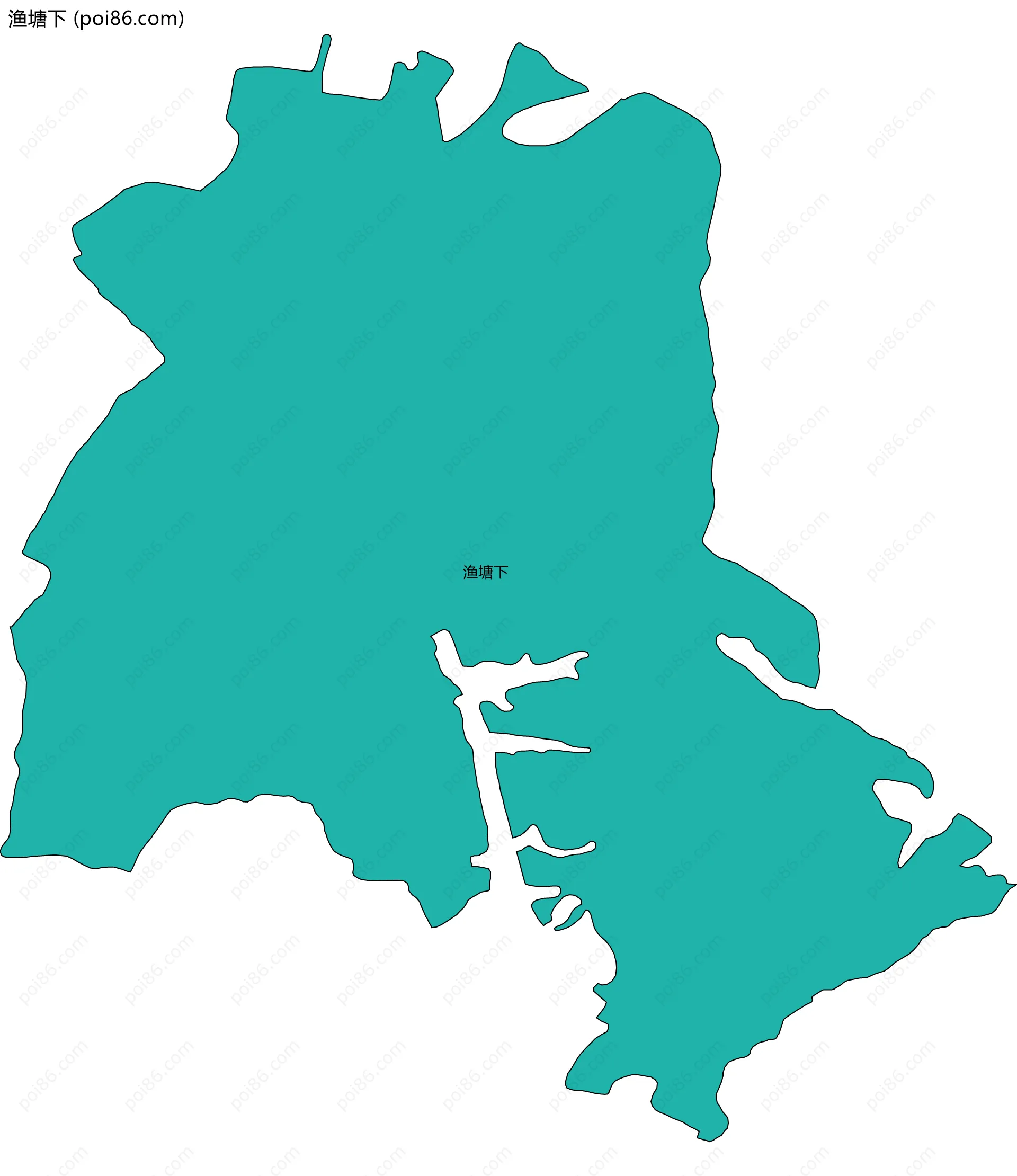 渔塘下边界地图