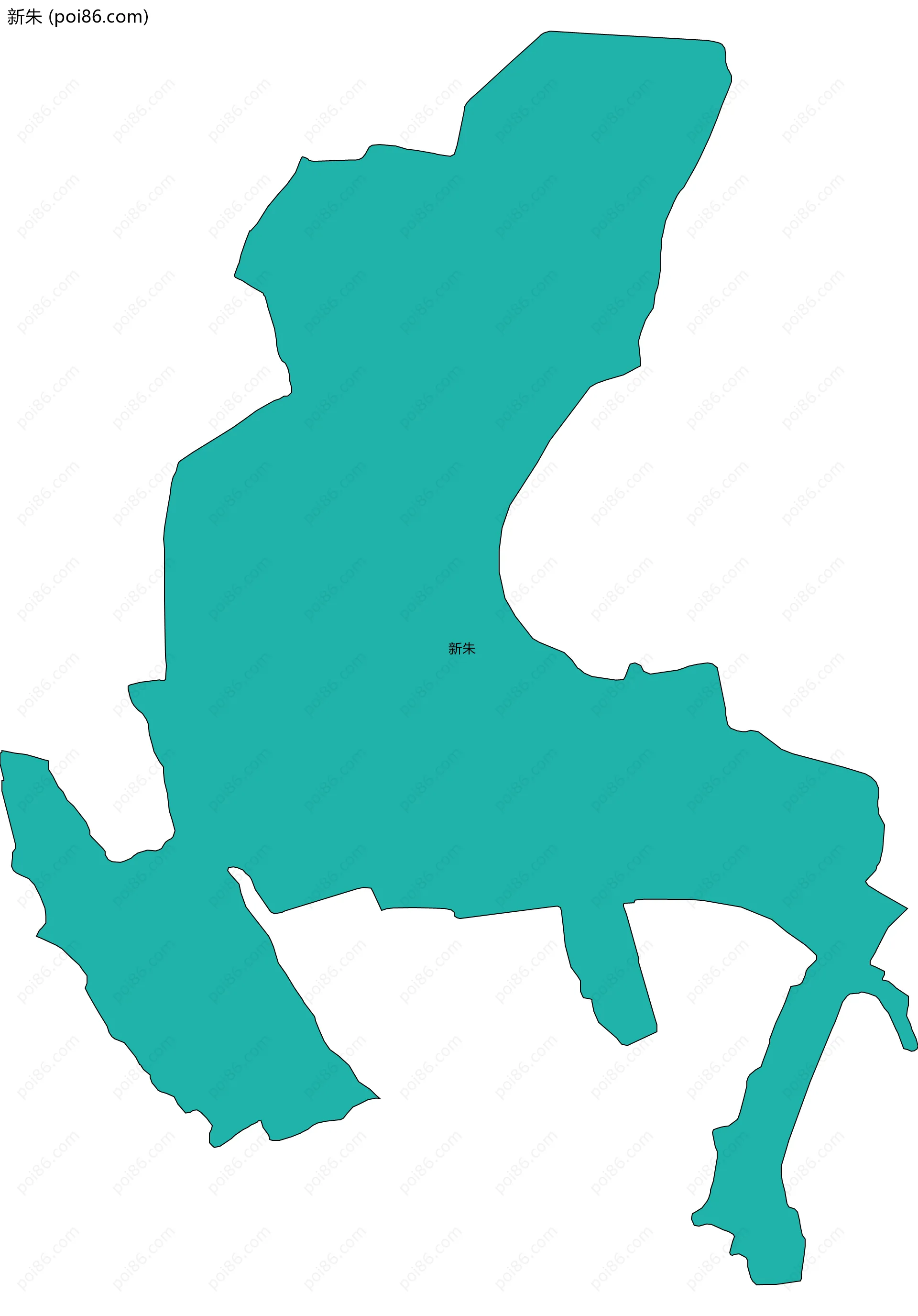 新朱边界地图
