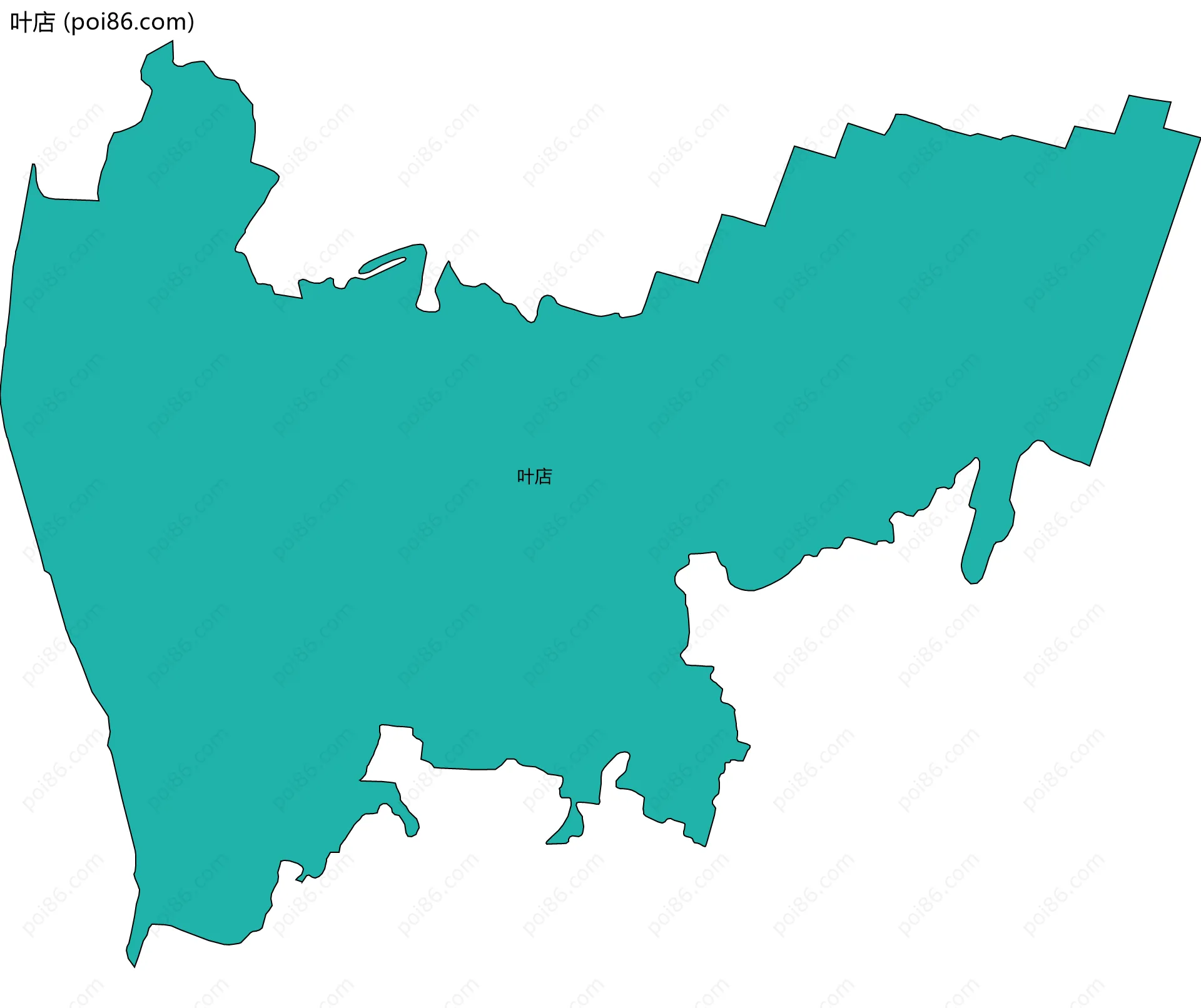 叶店边界地图