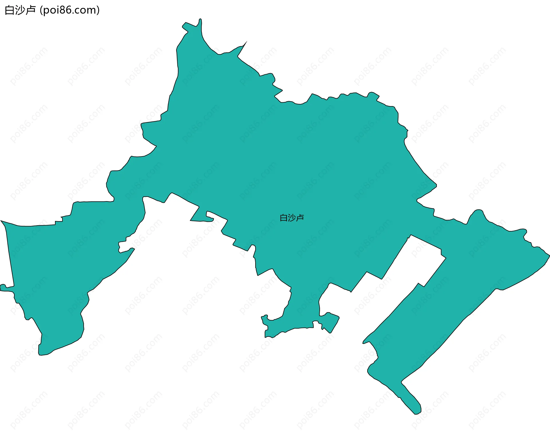 白沙卢边界地图