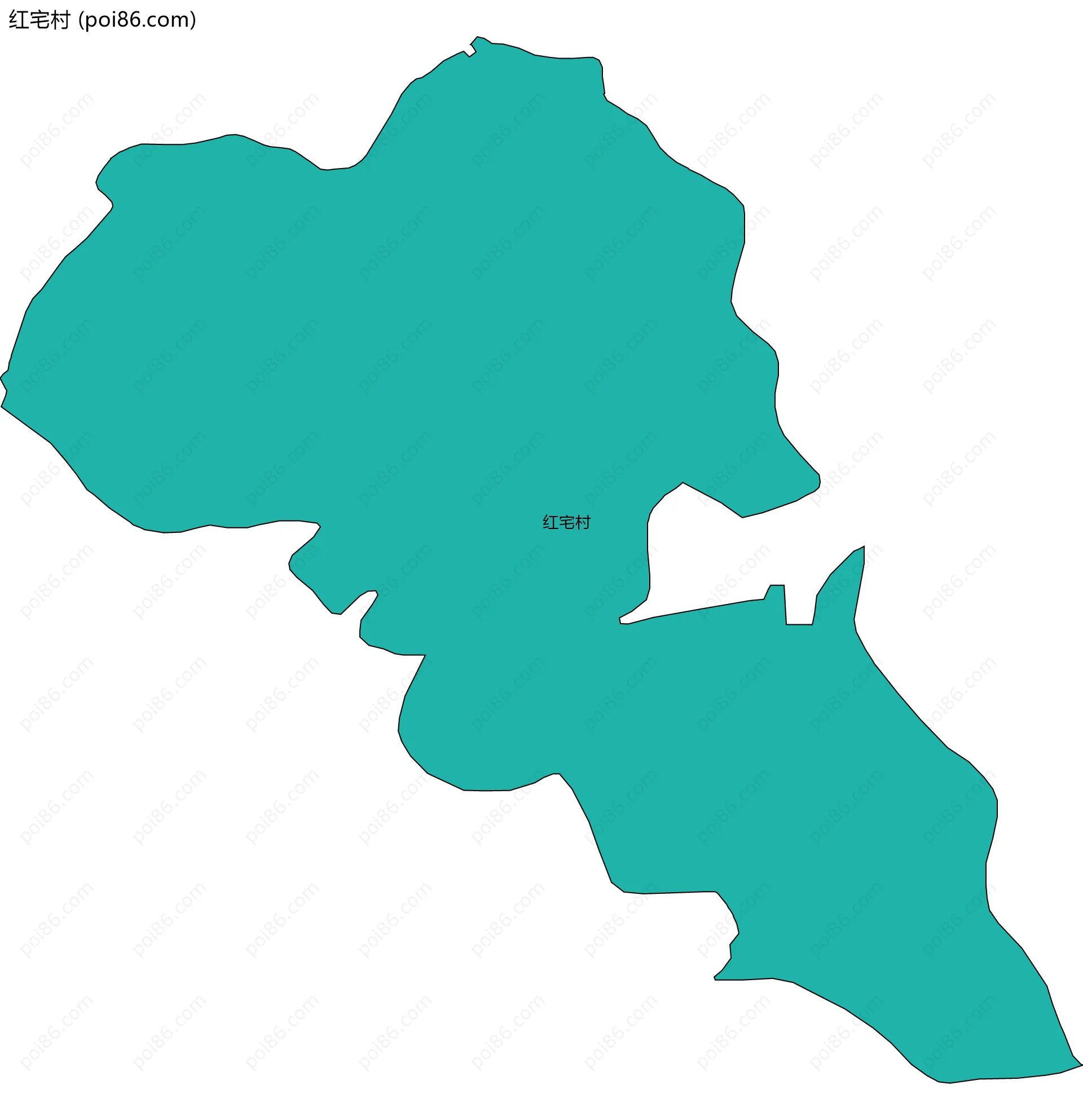 红宅村边界地图