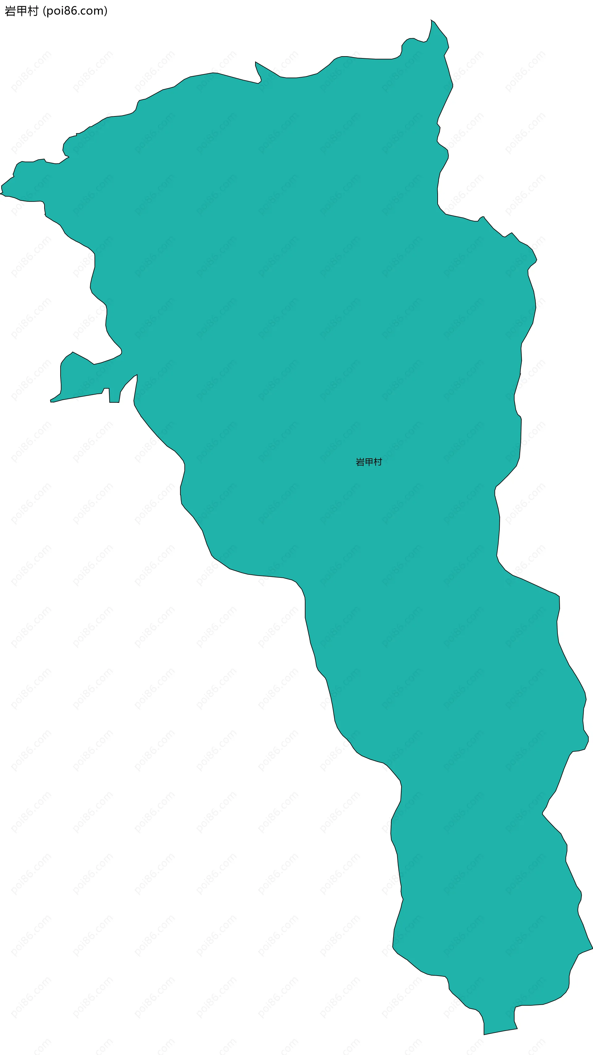 岩甲村边界地图