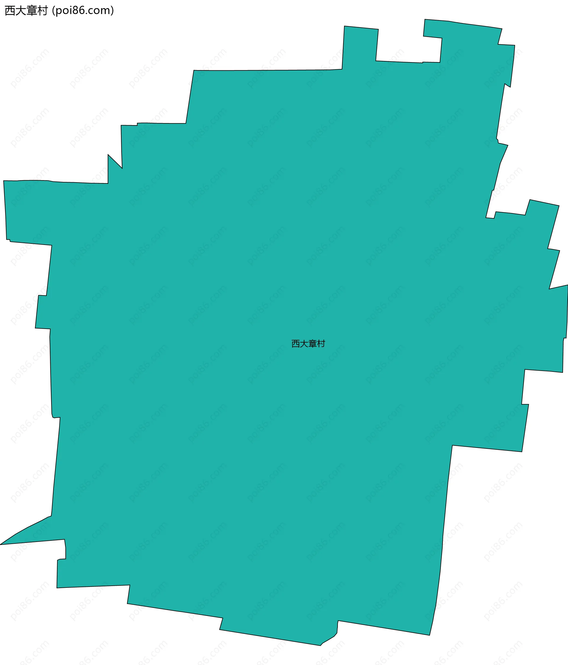 西大章村边界地图