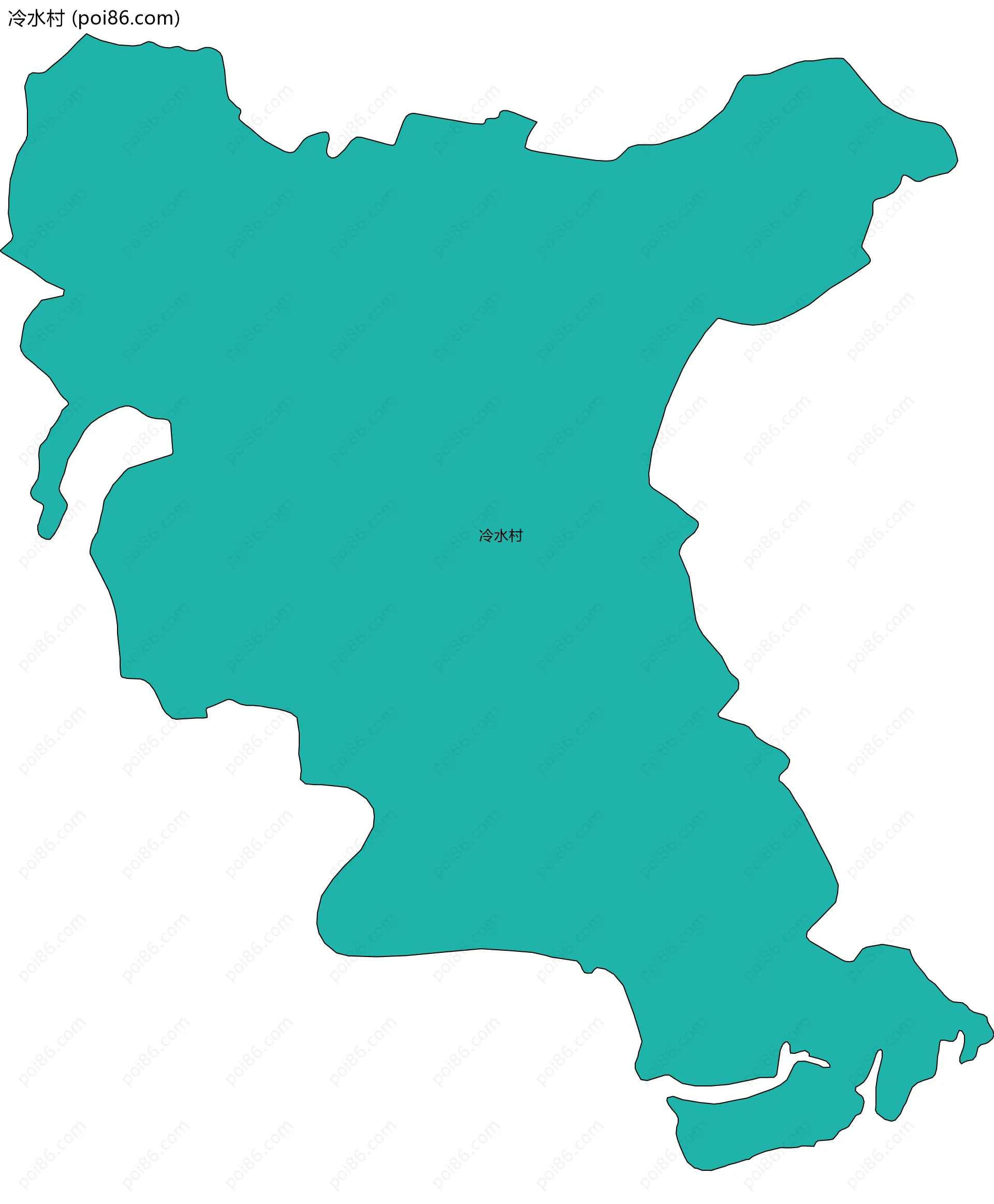 冷水村边界地图