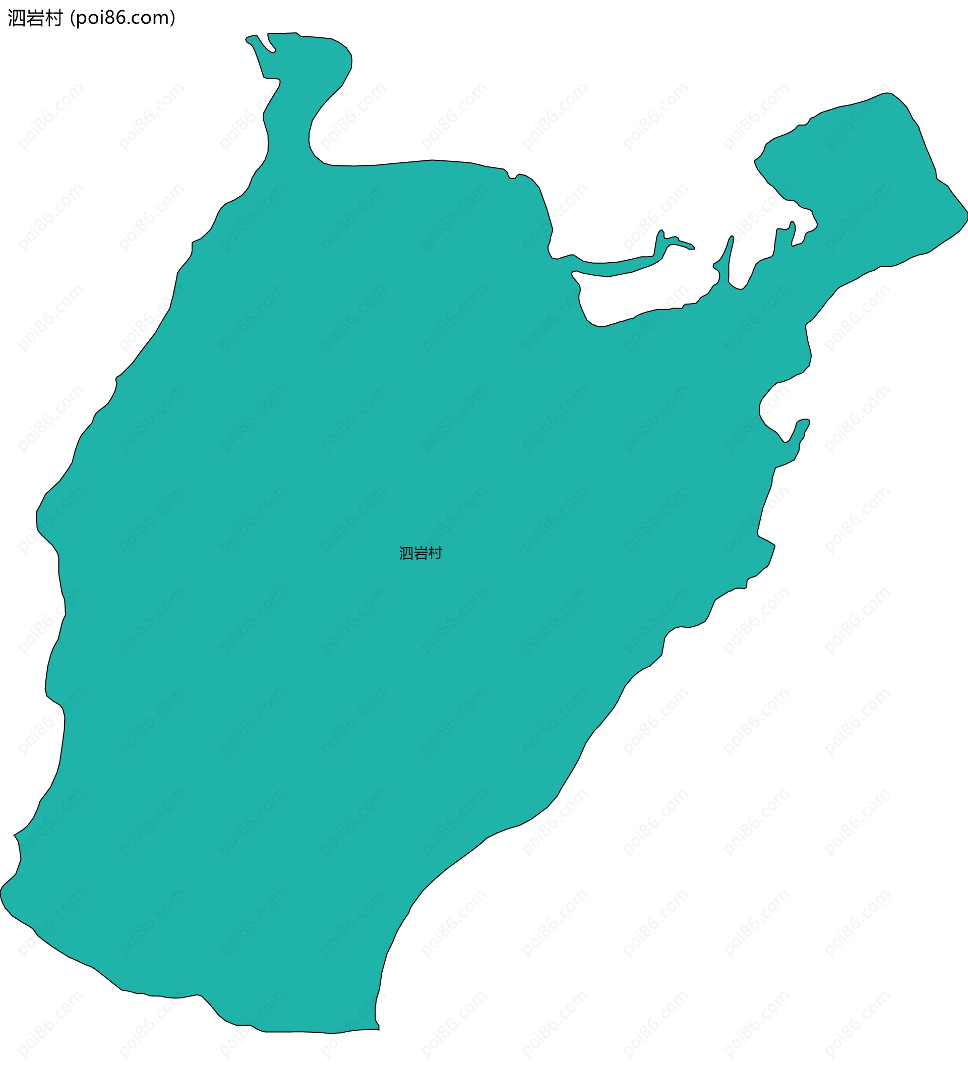 泗岩村边界地图