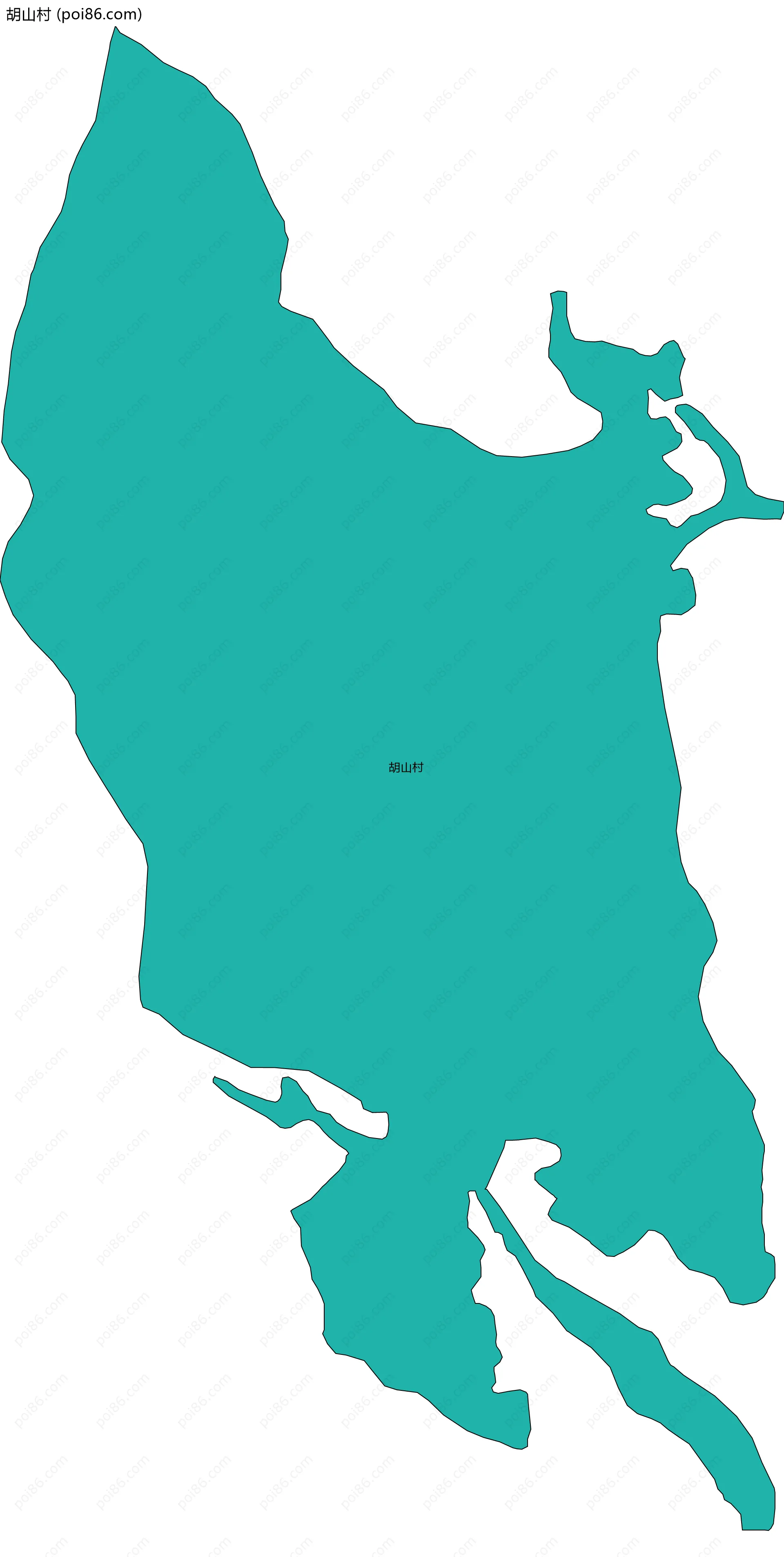 胡山村边界地图