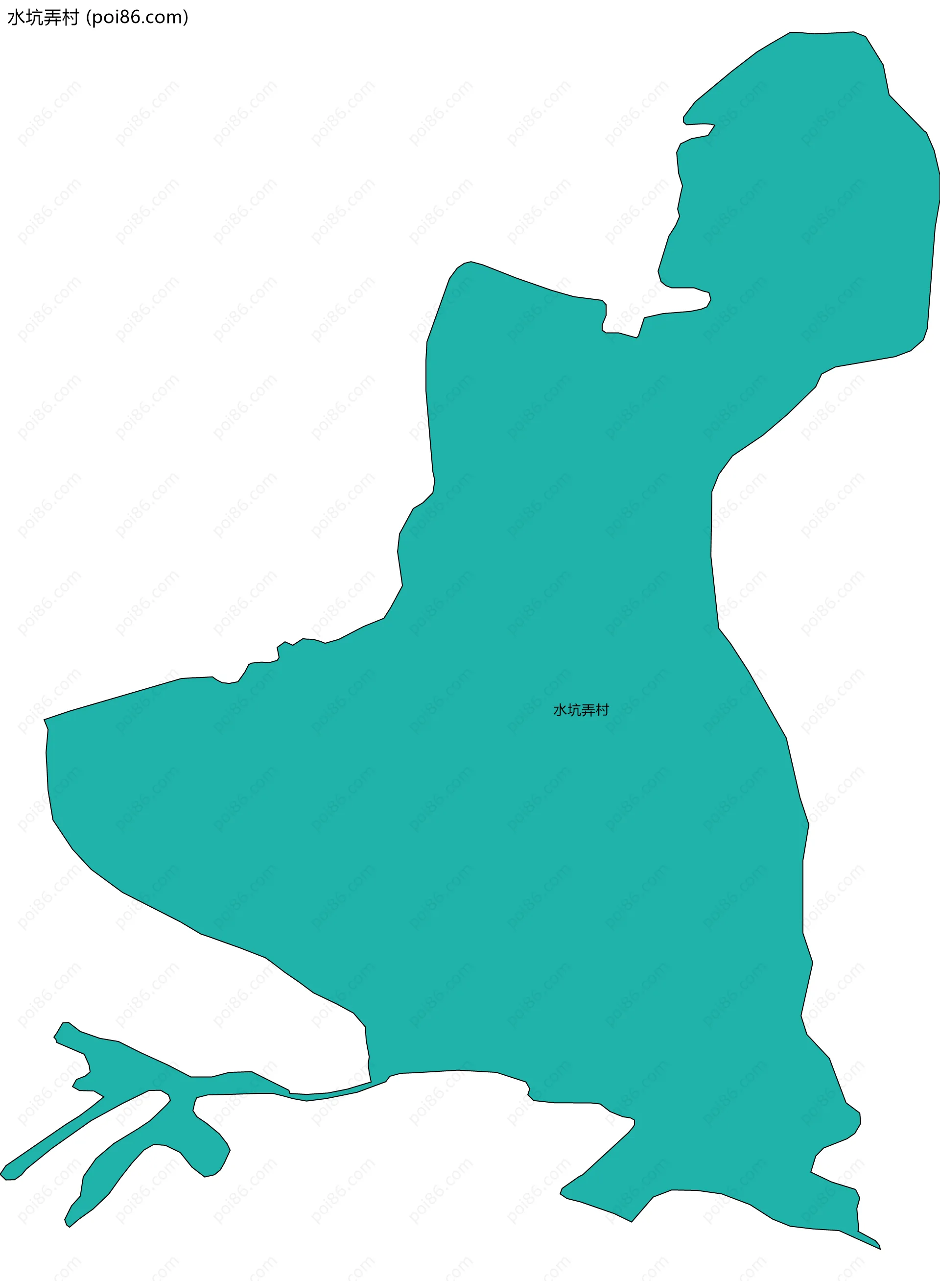 水坑弄村边界地图