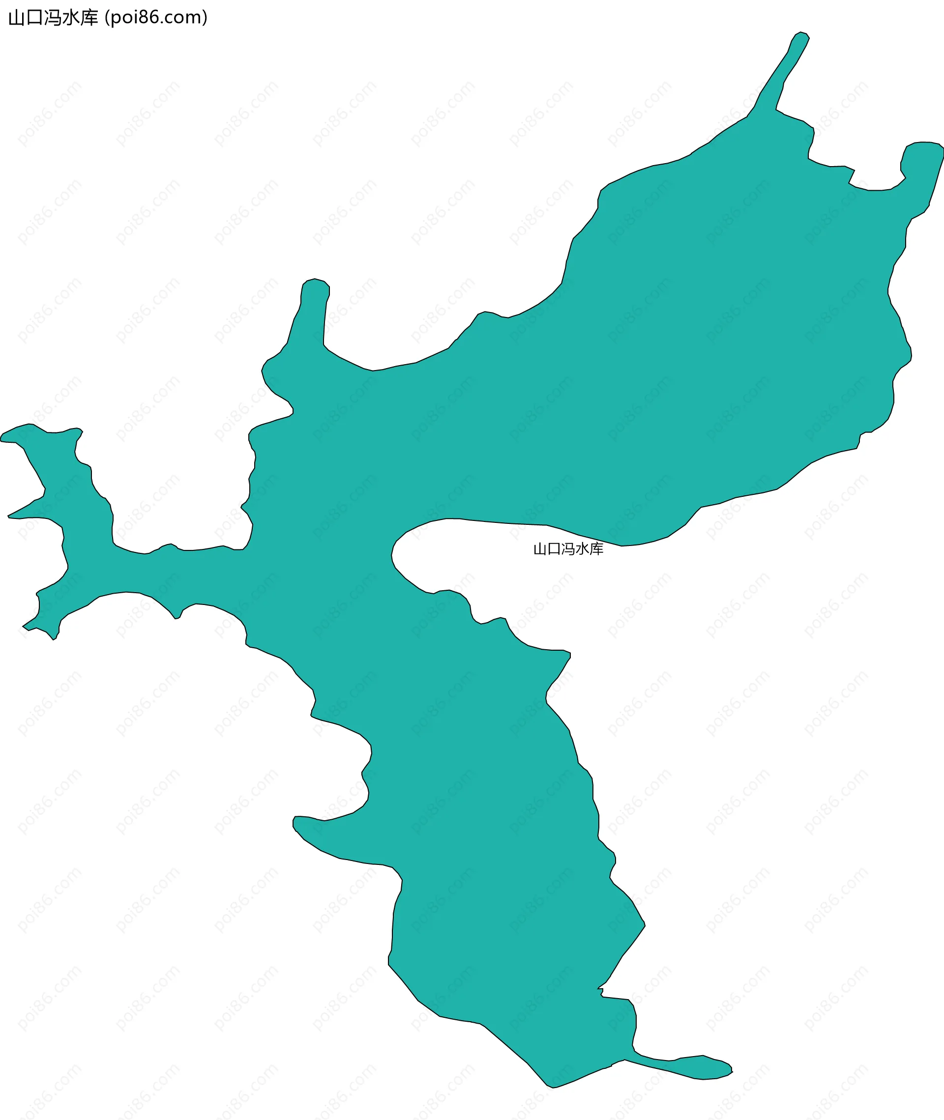 山口冯水库边界地图