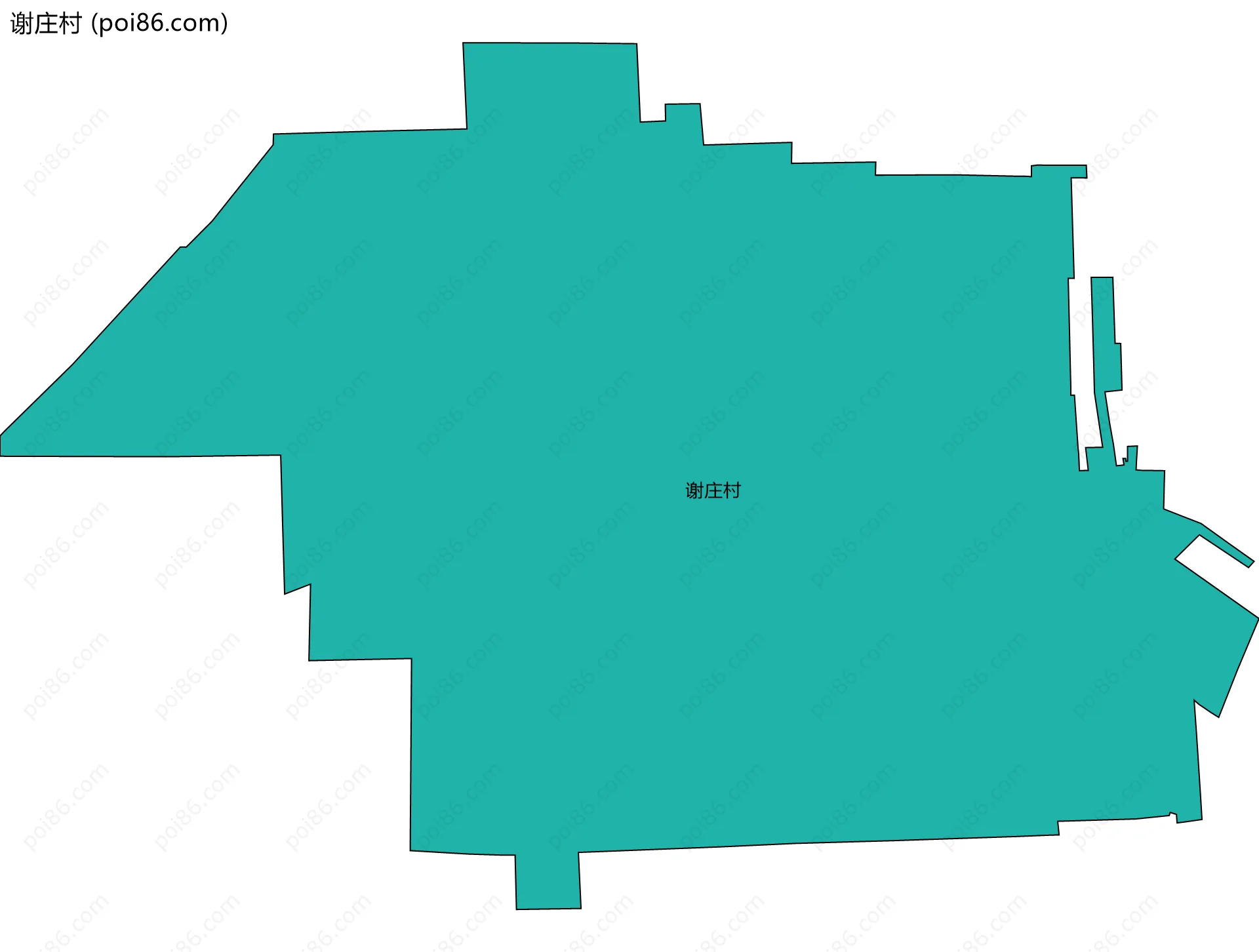 谢庄村边界地图