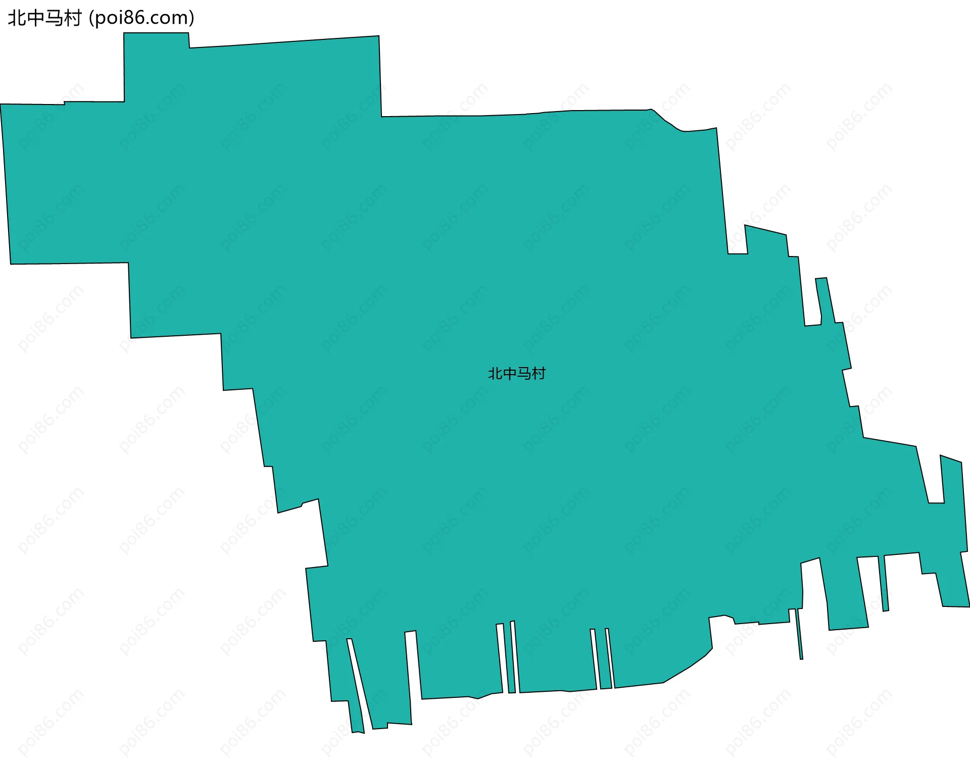 北中马村边界地图