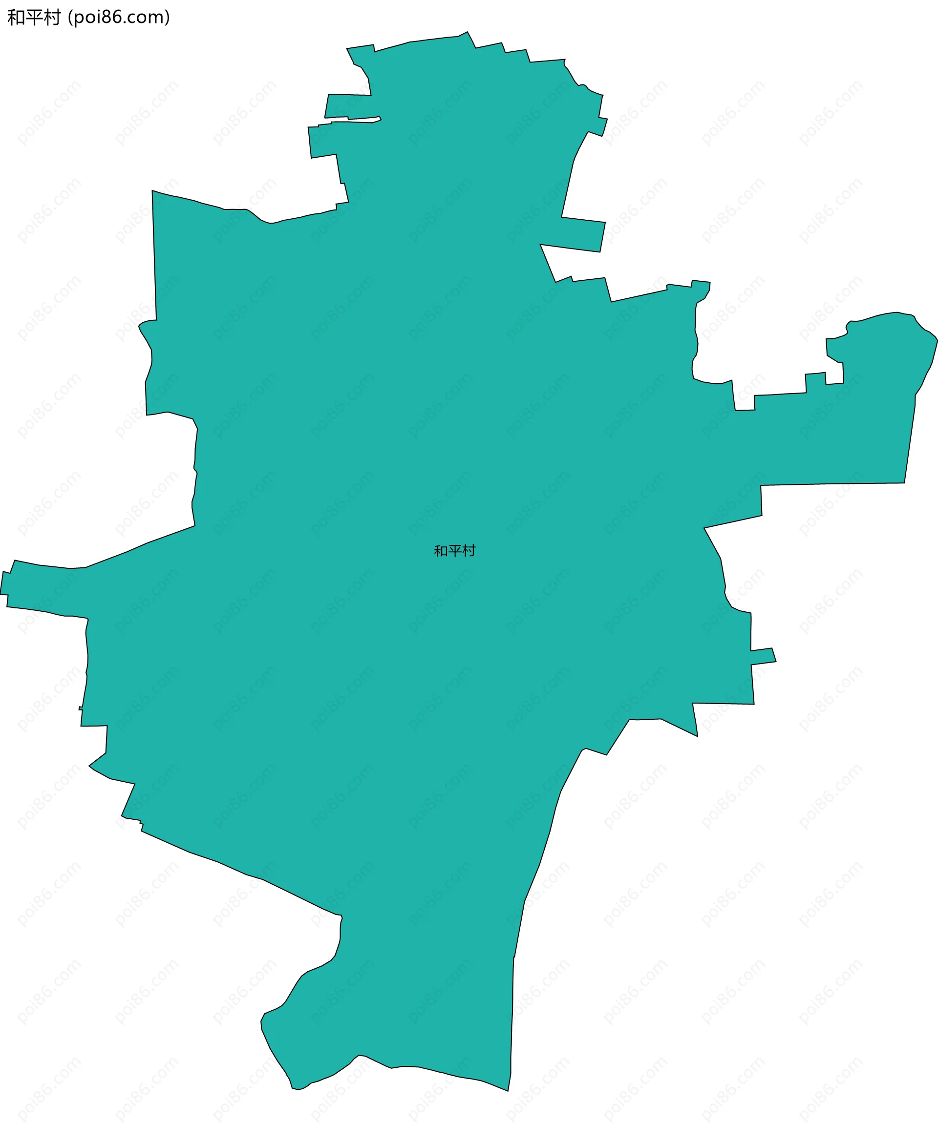 和平村边界地图