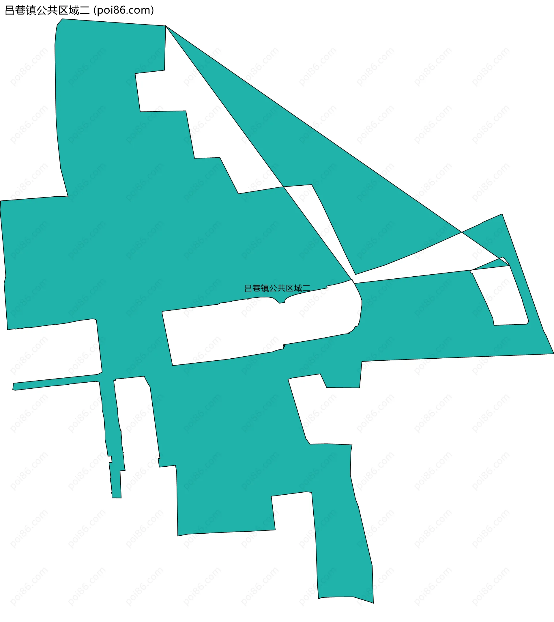 吕巷镇公共区域二边界地图