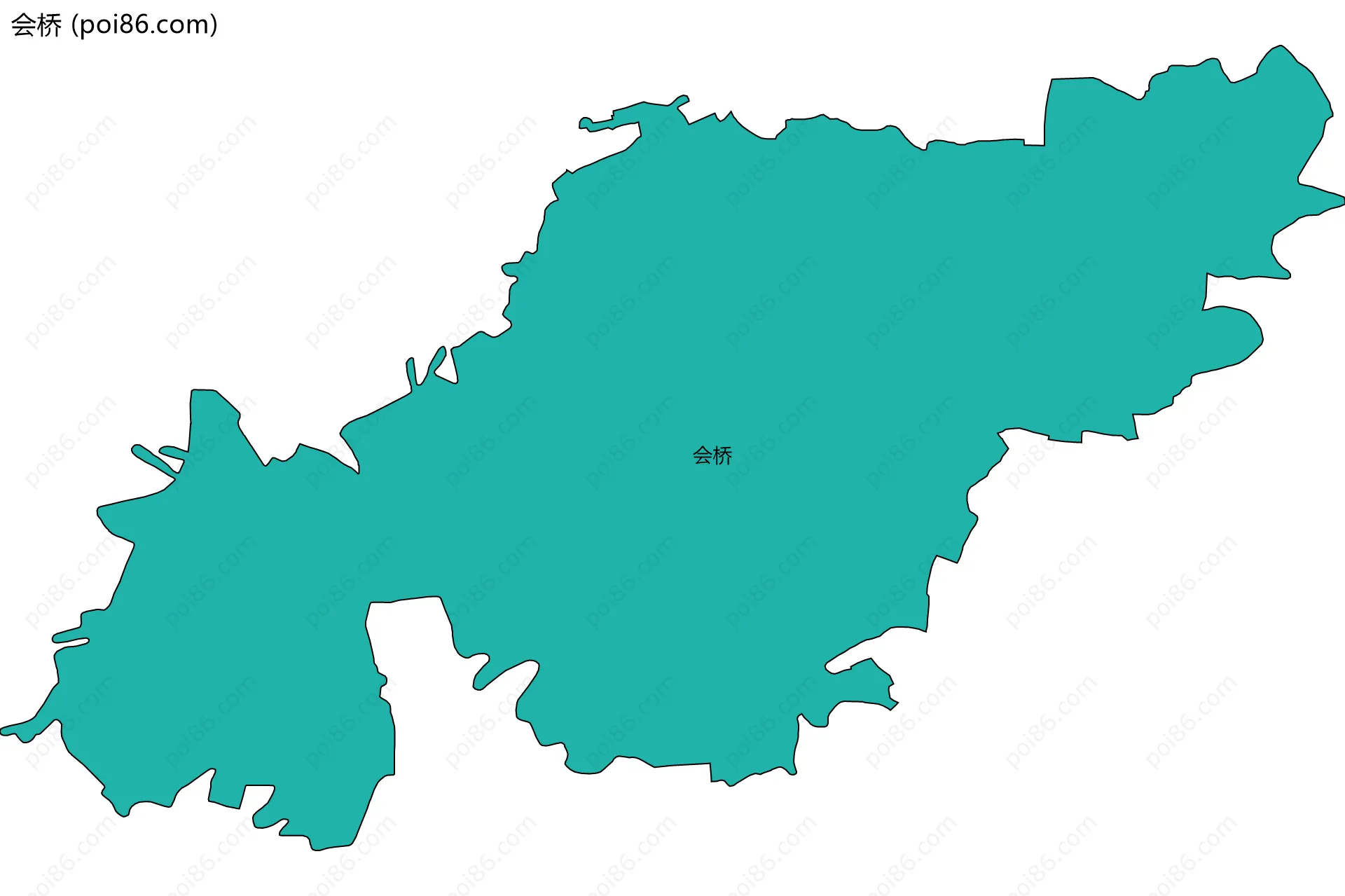会桥边界地图