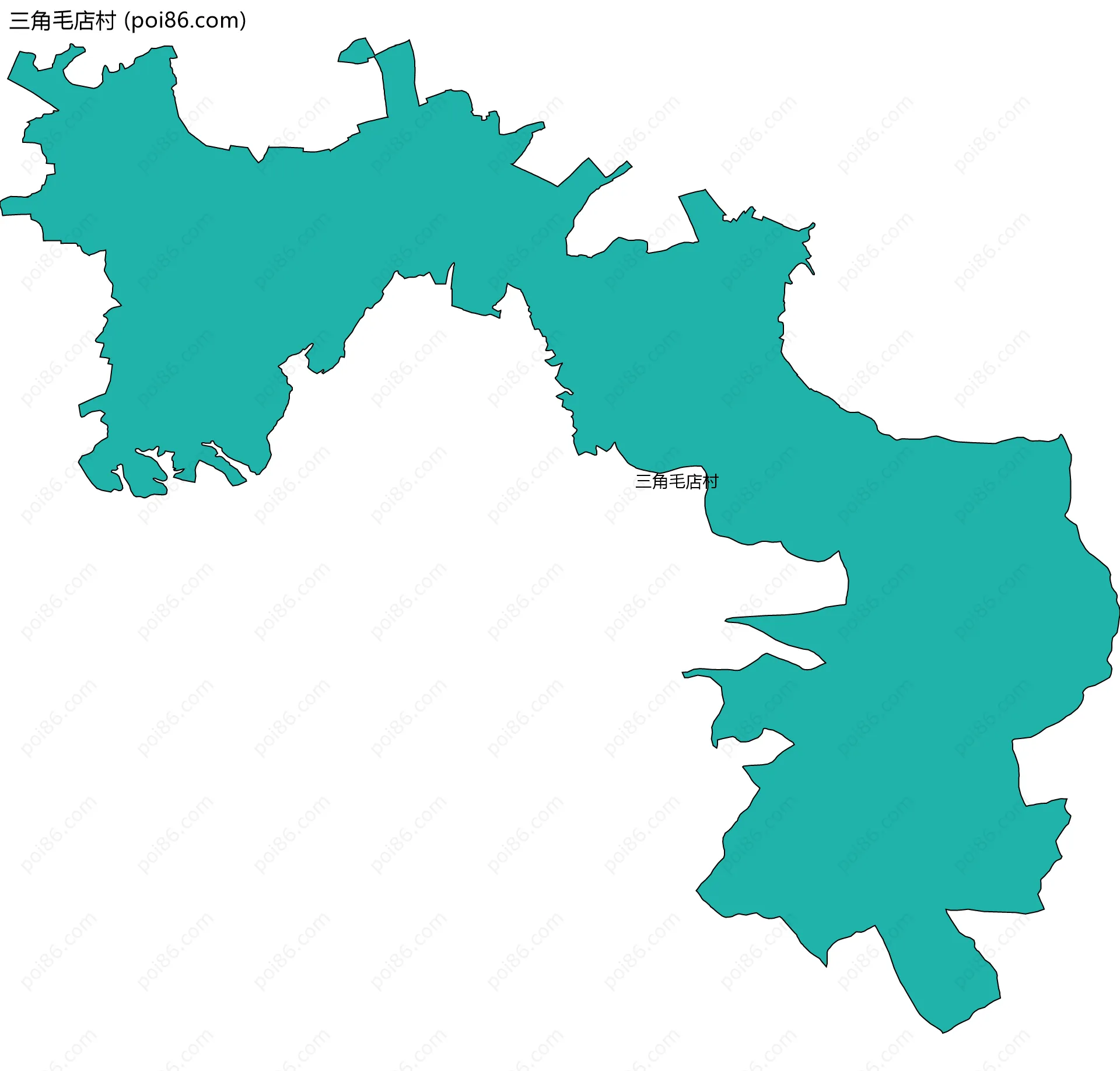 三角毛店村边界地图