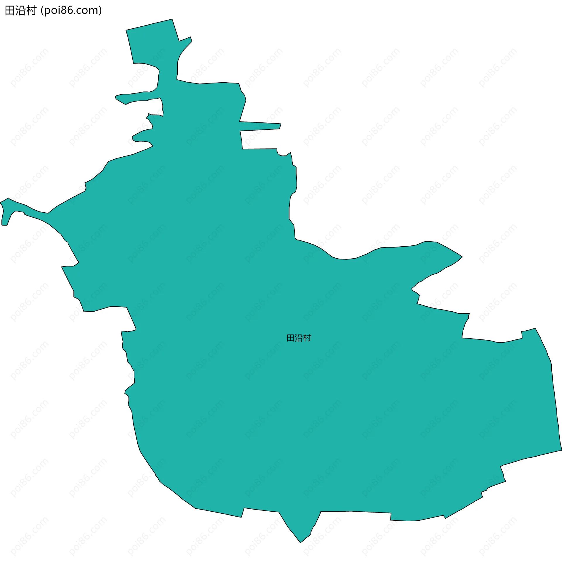 田沿村边界地图