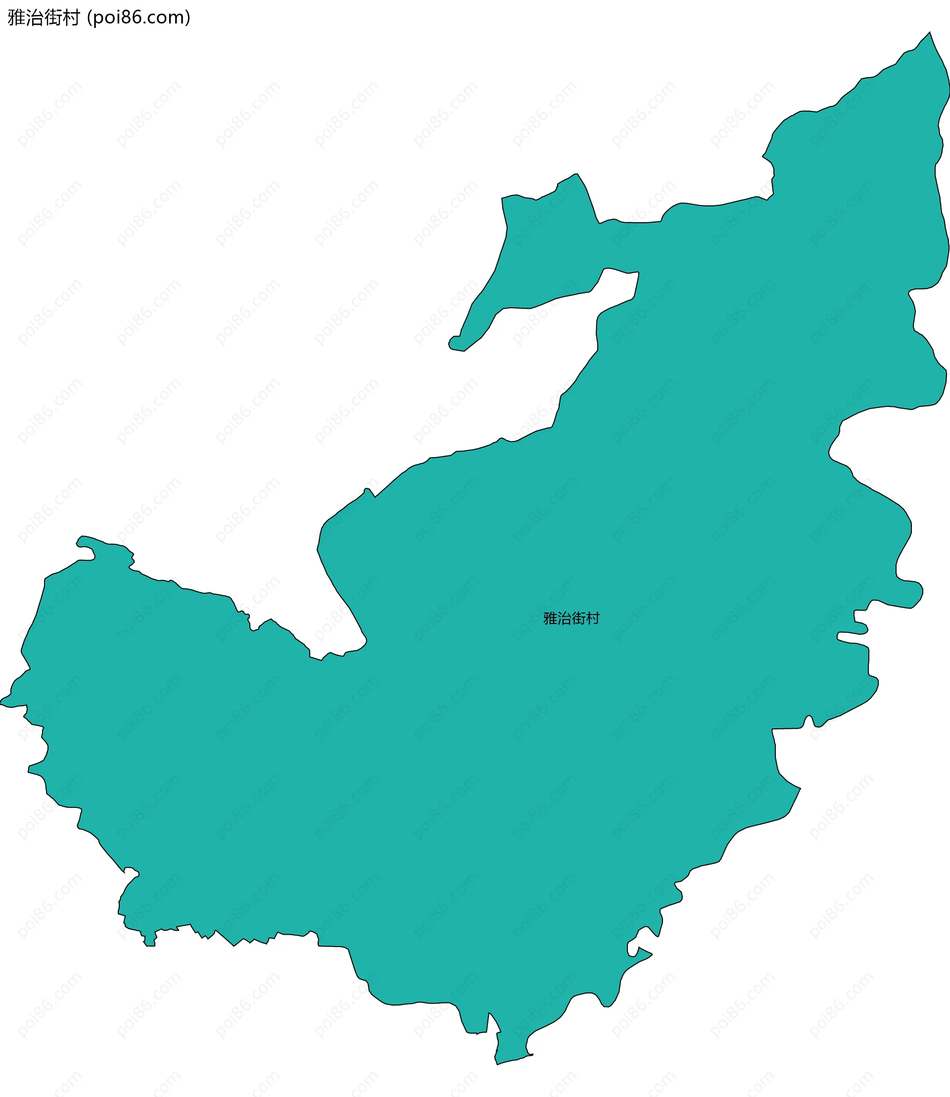 雅治街村边界地图