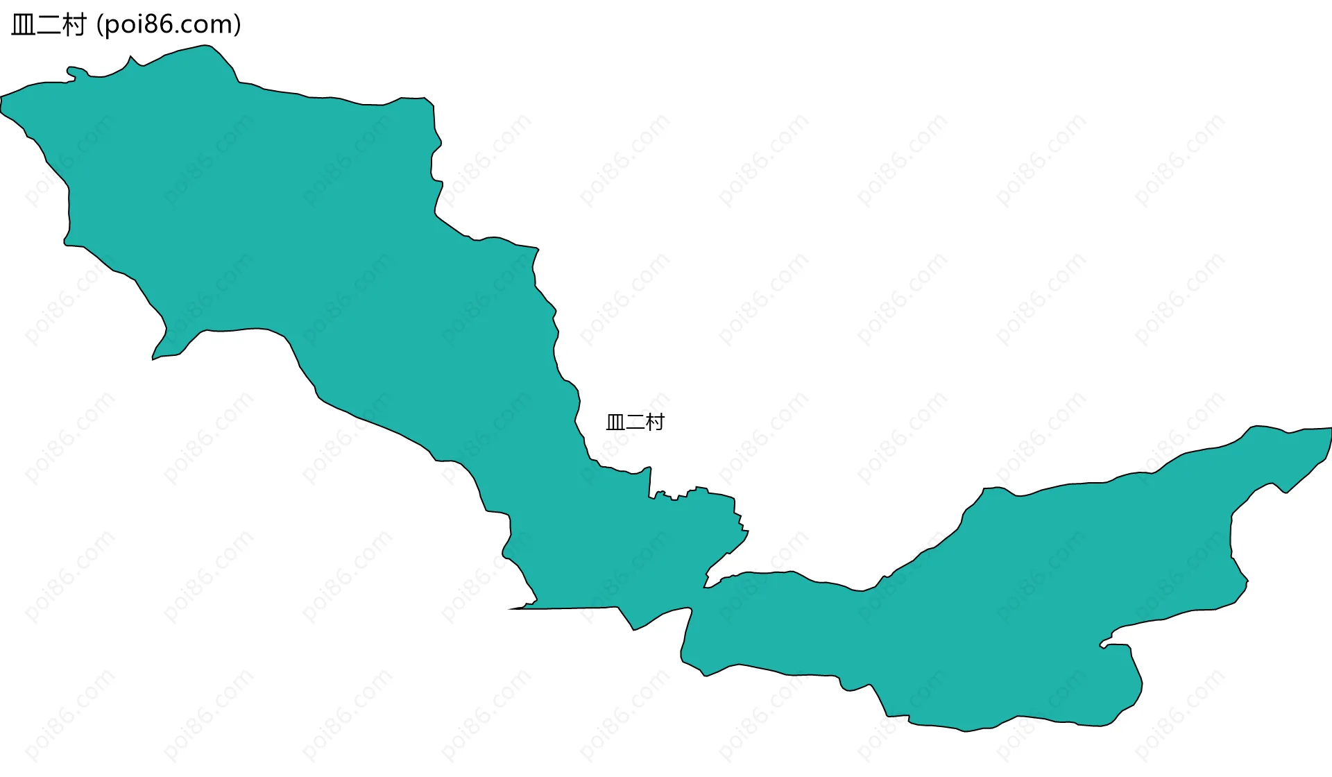 皿二村边界地图