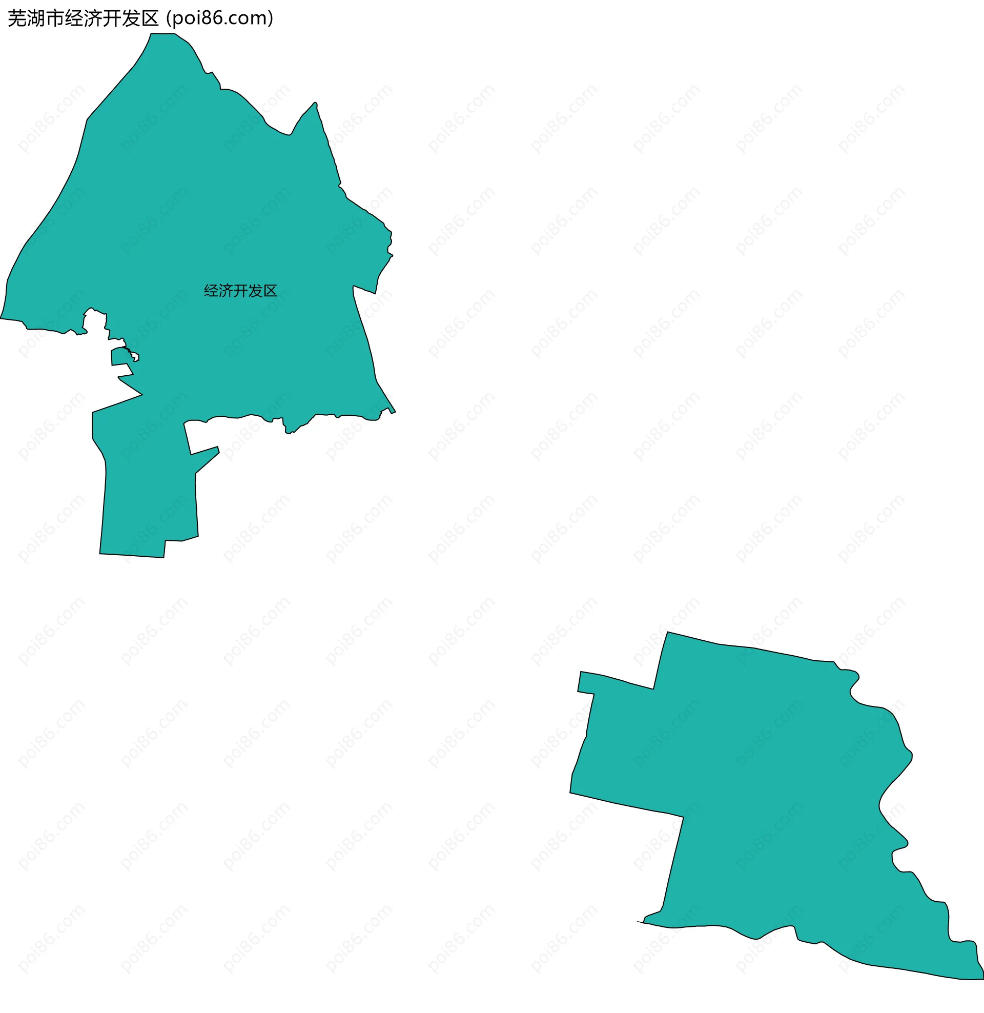 芜湖市经济开发区边界地图(五级行政区划)