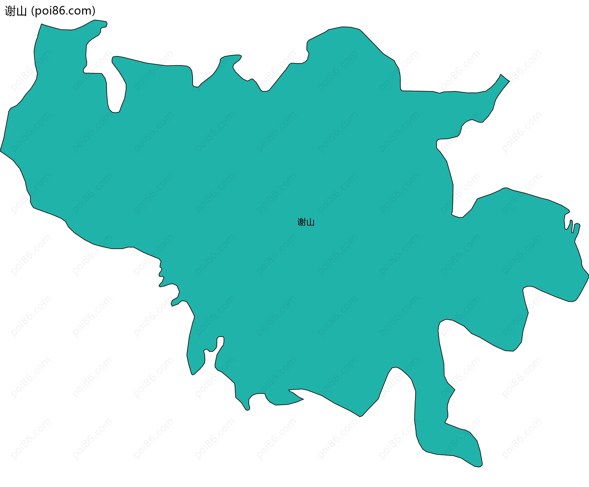 谢山边界地图